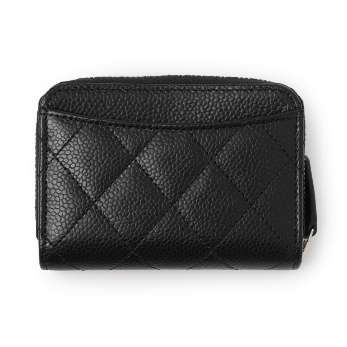 샤넬 클래식 지퍼 동전 지갑 그레인드 카프스킨 & 실버 메탈 블랙 상품이미지2