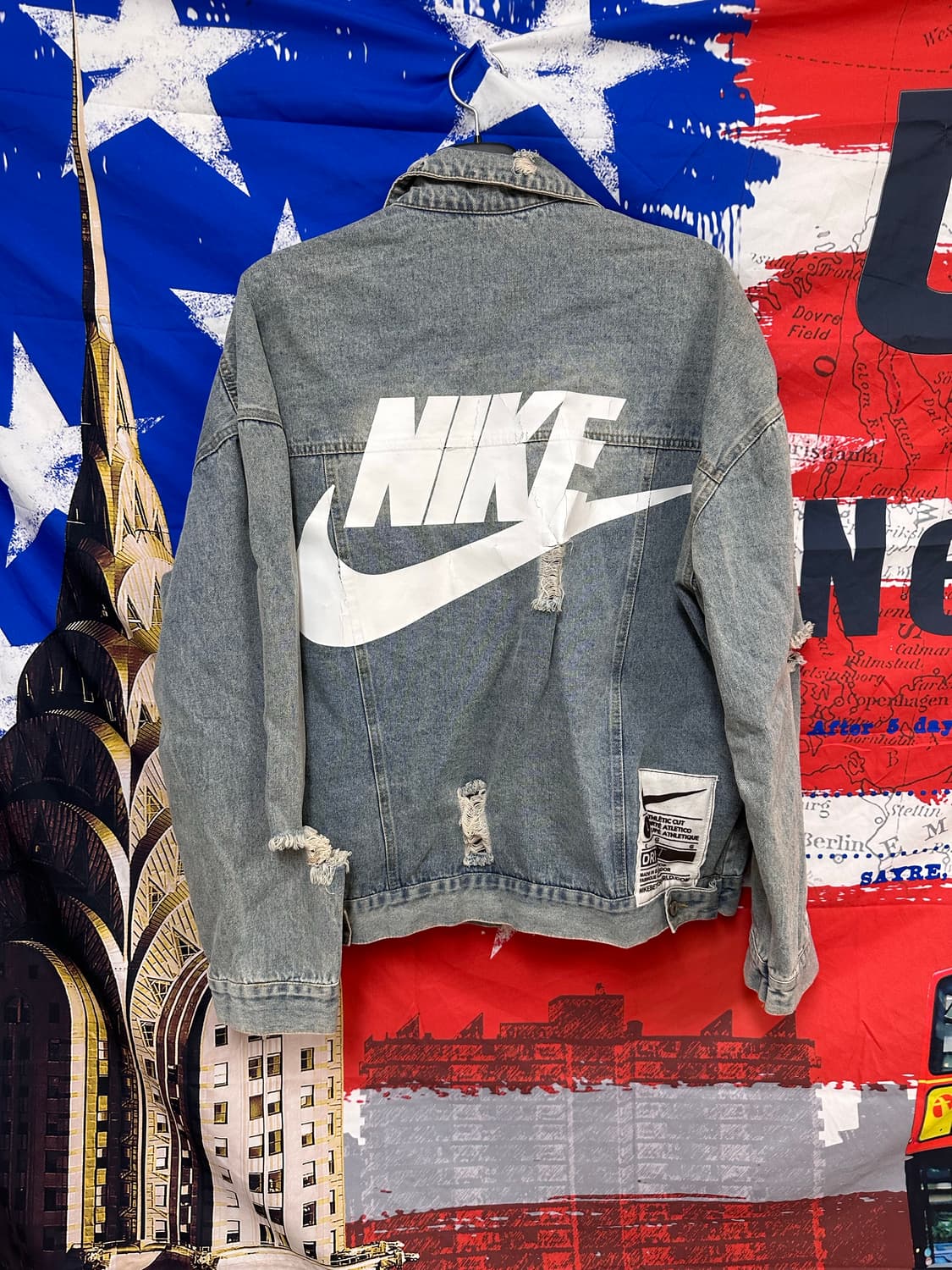 빈티지 레어커스텀 오버핏 워싱 데미지청자켓2XL 상품이미지4