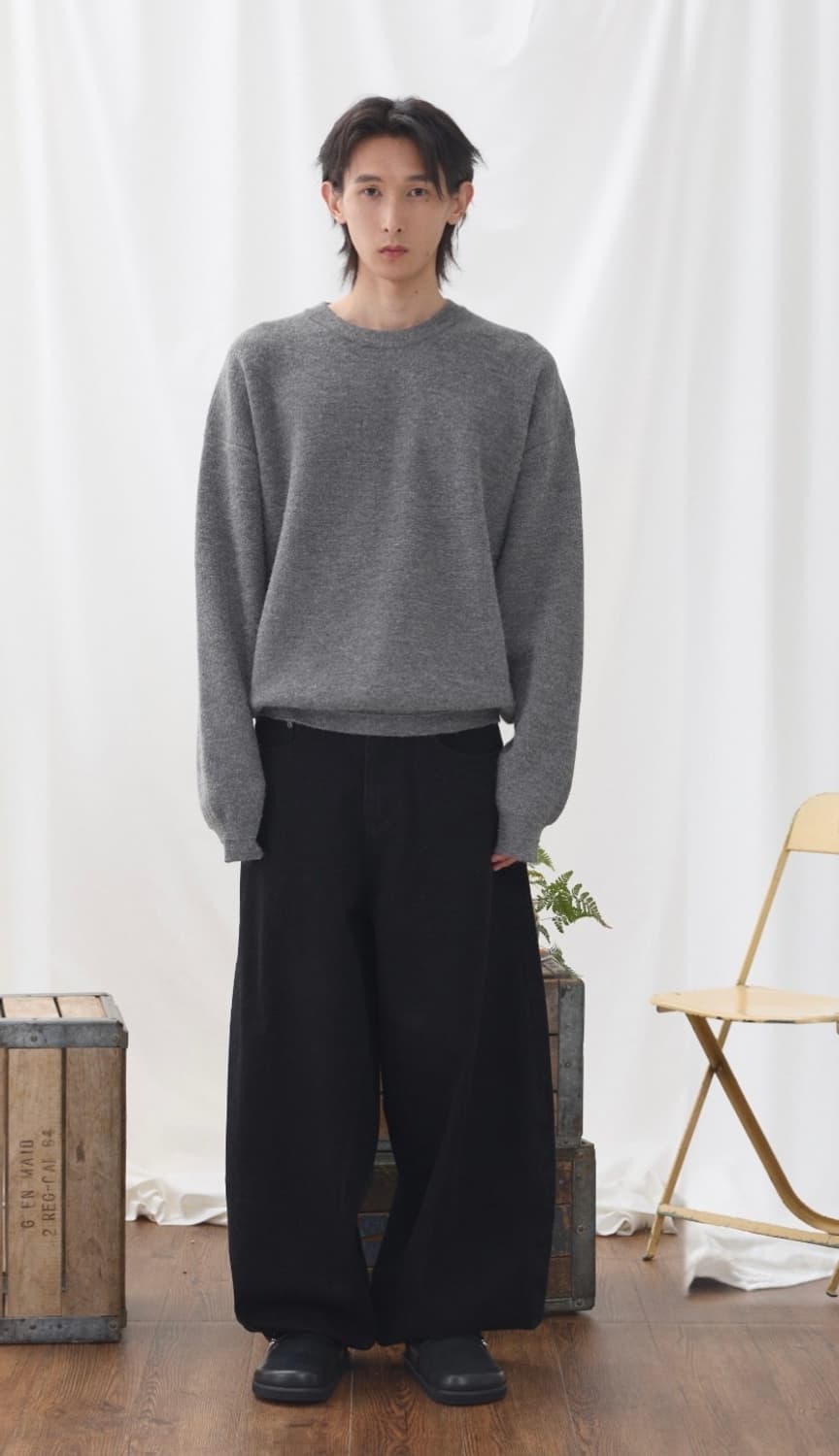 [46] 이스트서비스샵 벌룬 데님 팬츠 블랙 상품이미지3