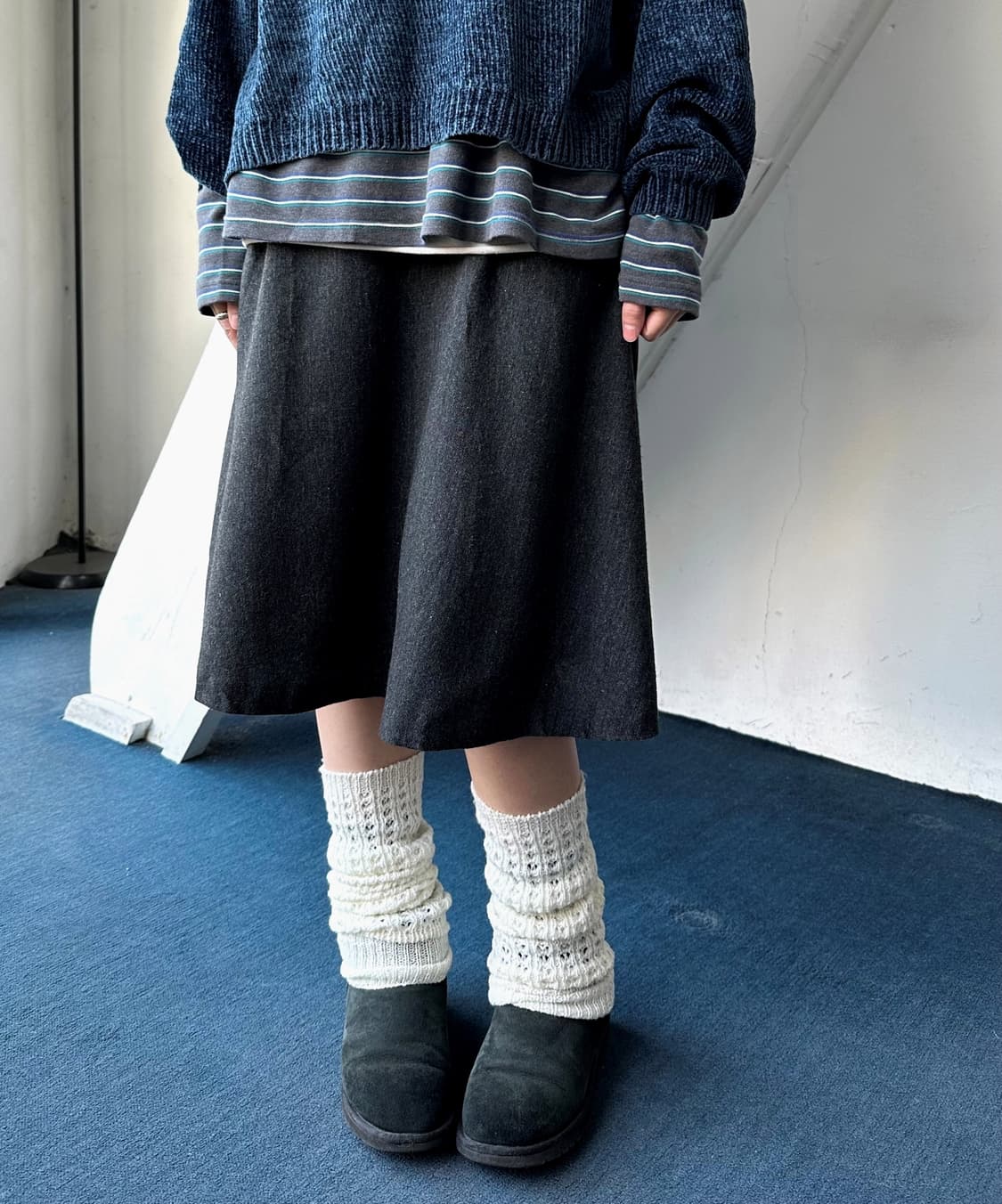 tweed fabric loose silhouette skirt 상품이미지8