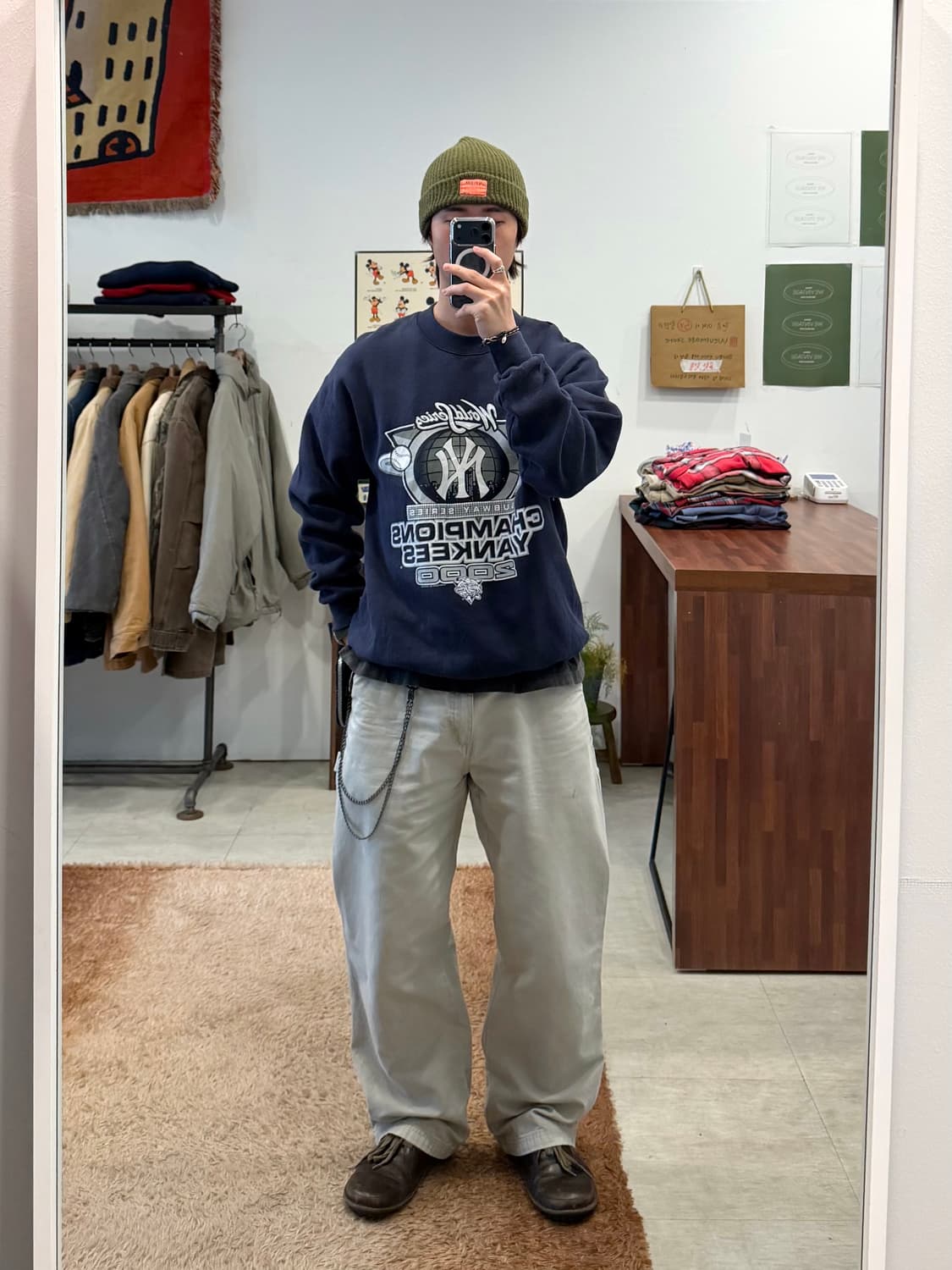 00s Lee 리 MLB 2000 챔피언 뉴욕 양키스 스웻셔츠 상품이미지2