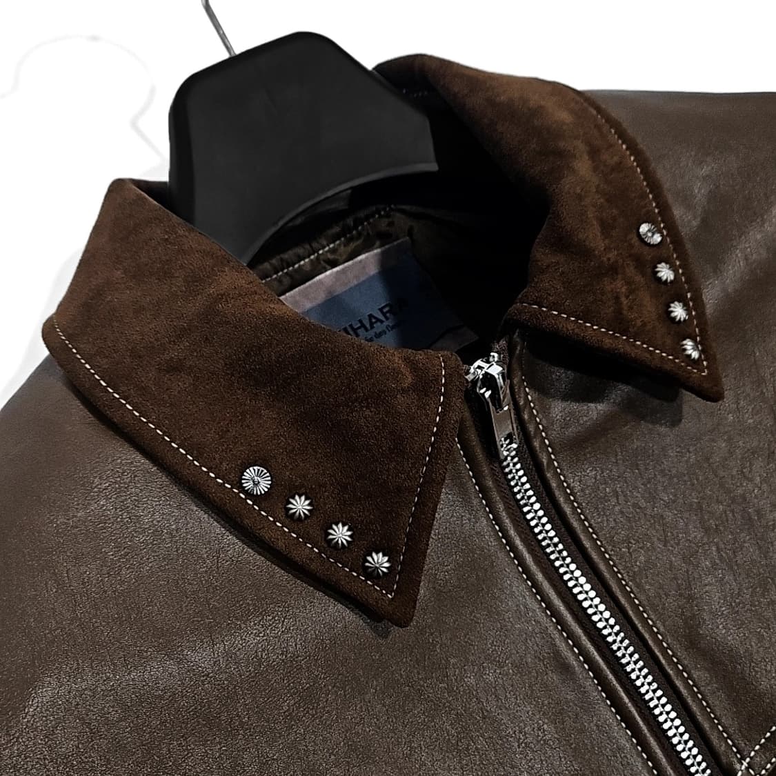 가키하라 브라운 레더 스웨이드 자켓 상품이미지2