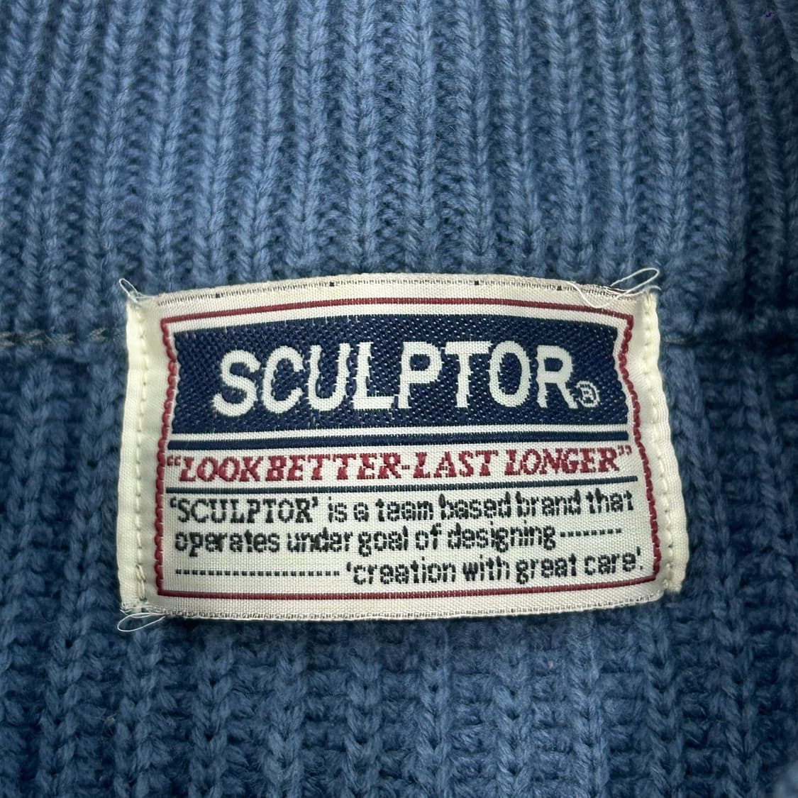 Sculptor 스컬프터 misfit 블루 버건디 배색니트 상품이미지5