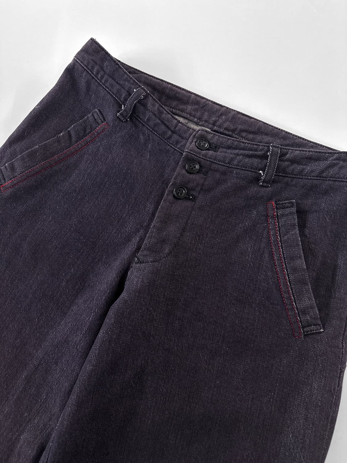 (Rare) 90s I.S 스나오 쿠와하라 버튼 데님 세일러 와이드 팬츠 상품이미지5