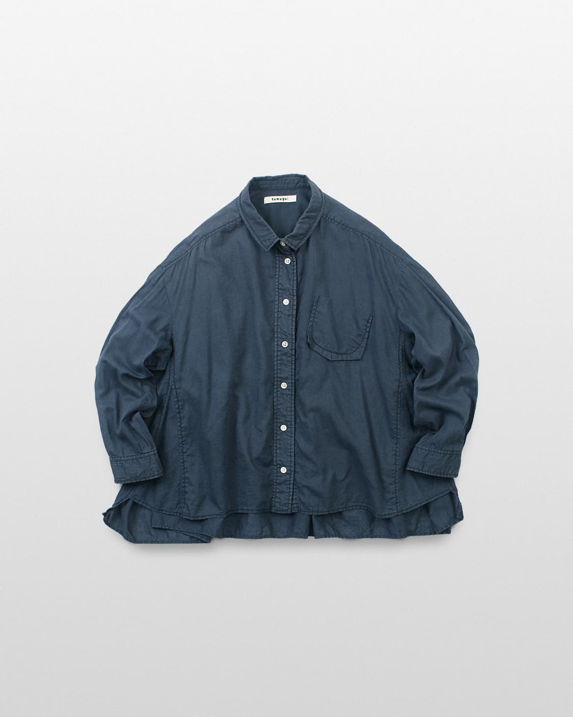 TUMUGU: Washed Wide Frill Shirt  상품이미지1