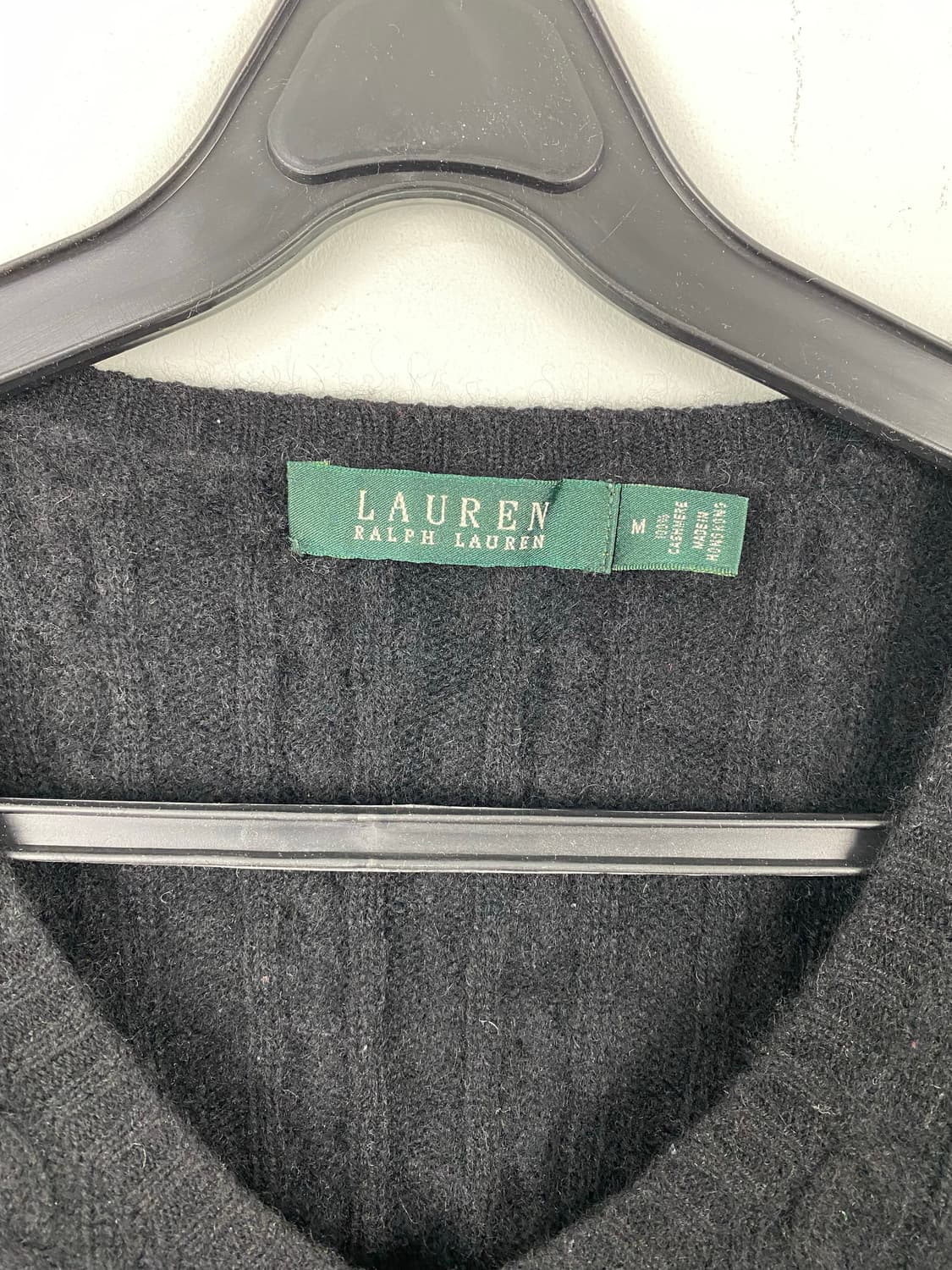 랄프로렌 블랙 브이넥 꽈배기 니트 M 상품이미지4