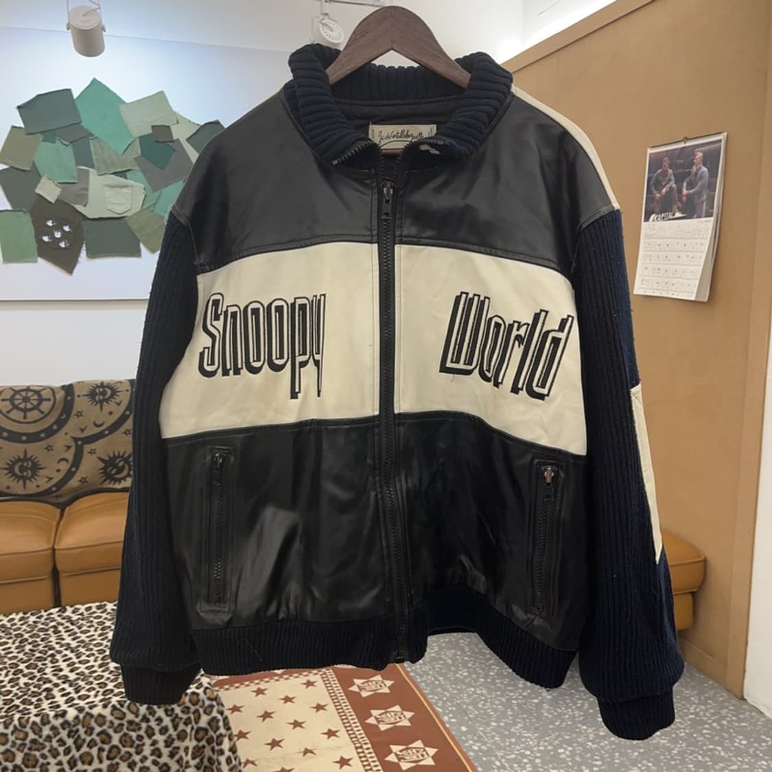 카스텔바작 피넛 키치 스누피 자수 레더 자켓 110 C08805 상품이미지2