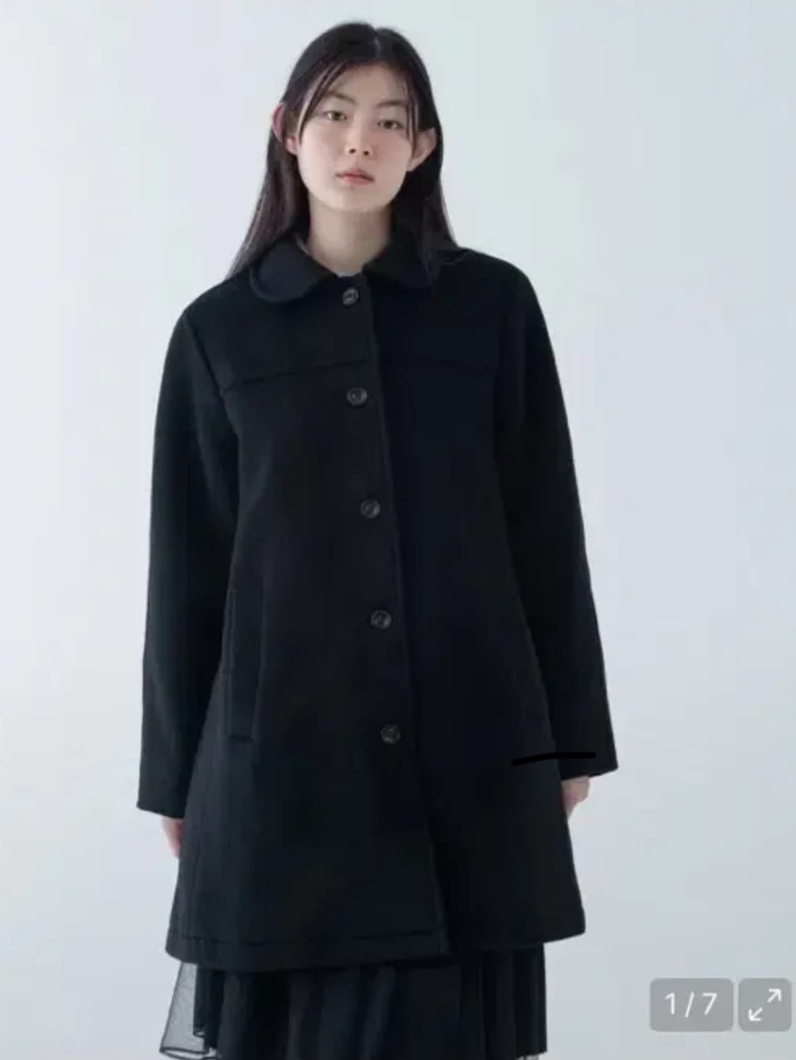 오헤시오 코트 HALF RAGLAN WOOL COAT, BLACK 상품이미지1