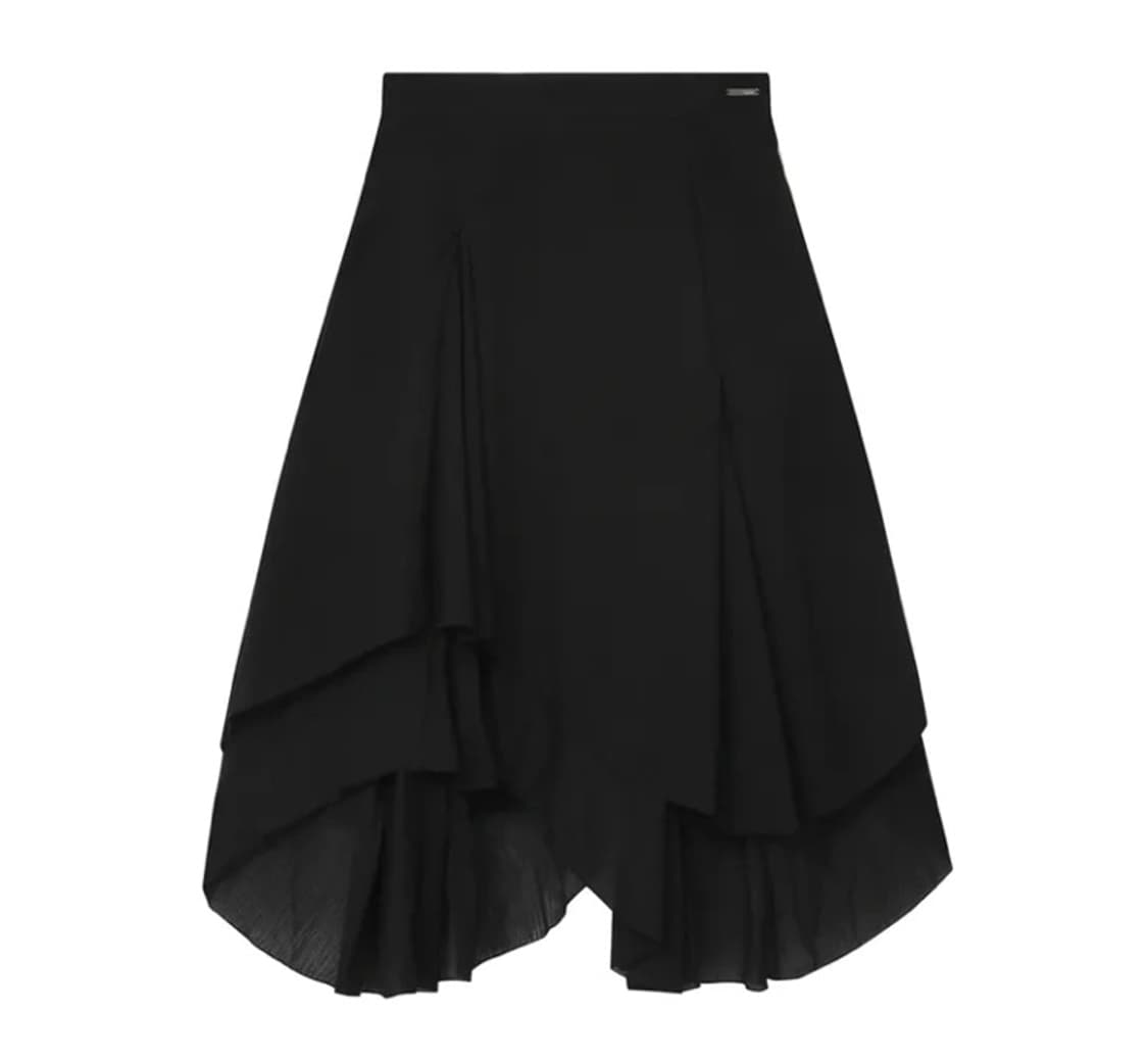 미세키서울 Unbalanced layered skirt BLACK 상품이미지2
