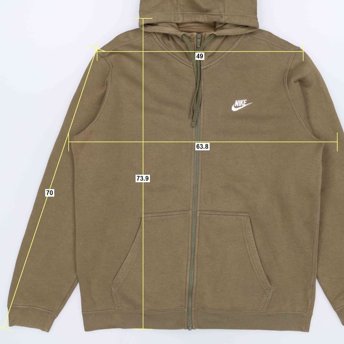 US L 나이키 NSW 솔로스우시 풀집 후드집업 자켓 빈티지카키 3891 상품이미지10