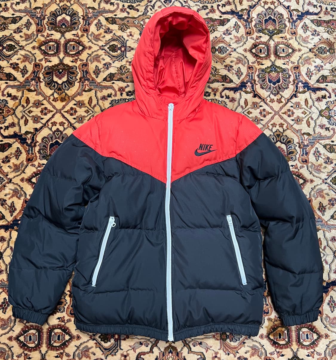 나이키 빈티지 윈드러너 오리털 패딩 자켓 레드/블랙 남녀공용 90사이즈 상품이미지4
