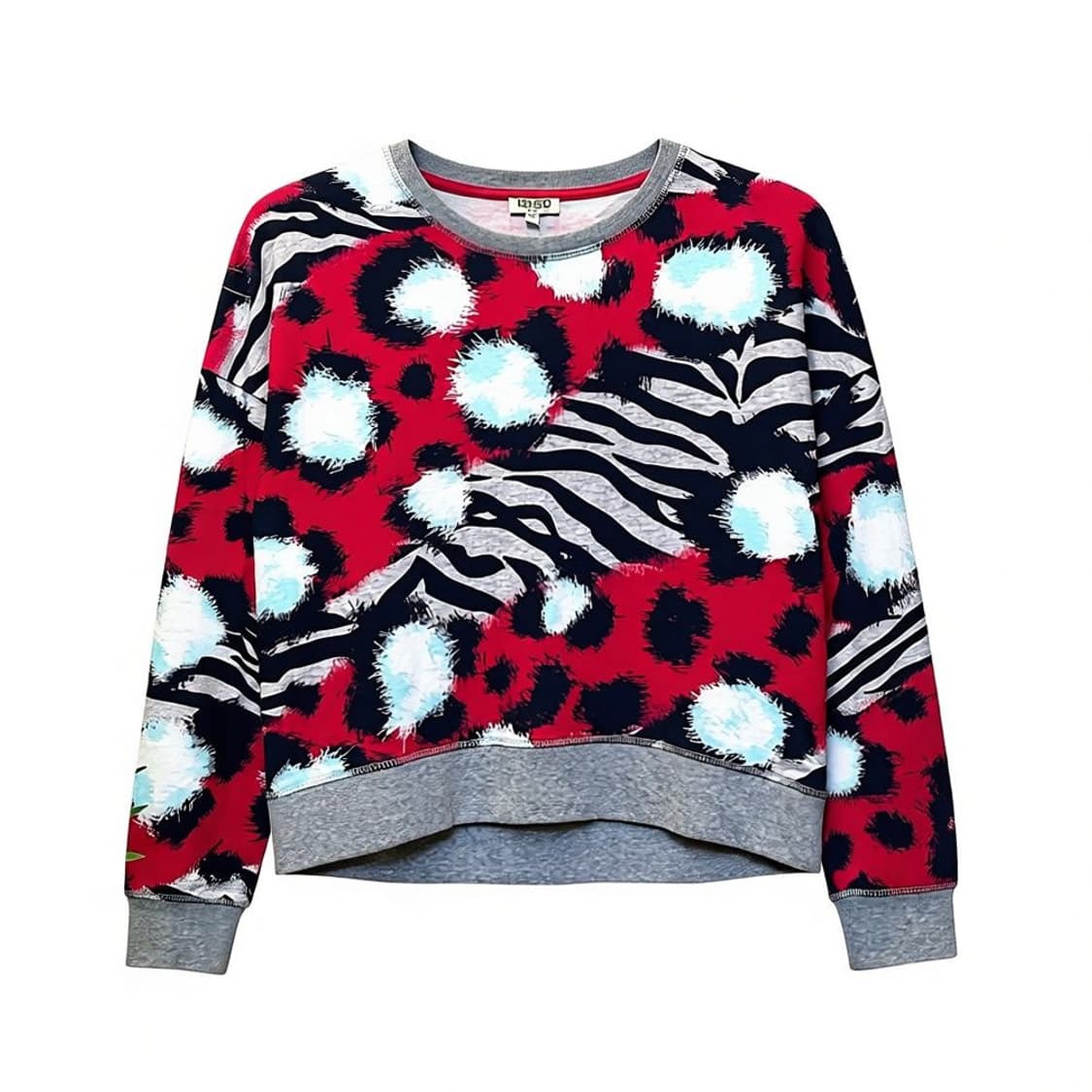 KENZO 겐조 애니멀 아트 그래픽 스웻셔츠 크롭 디테일 멀티컬러 상품이미지1