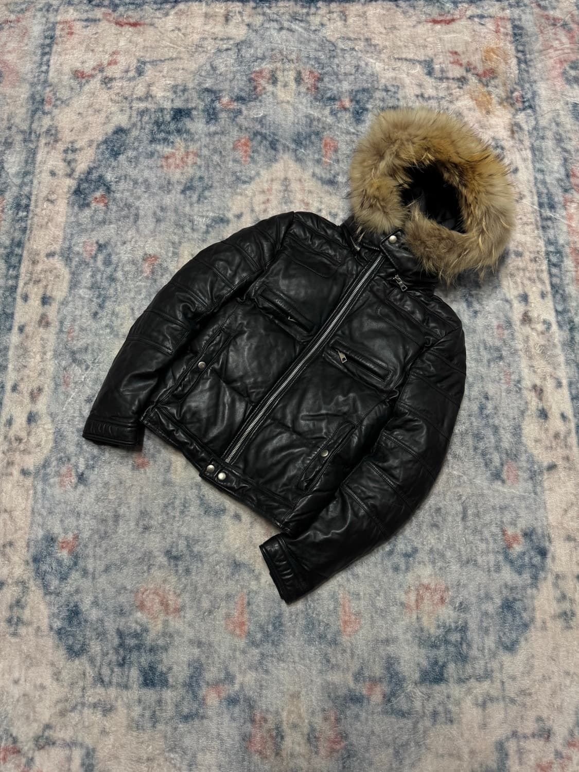 Unknown raccoon fur lamb skin down jacke 상품이미지1