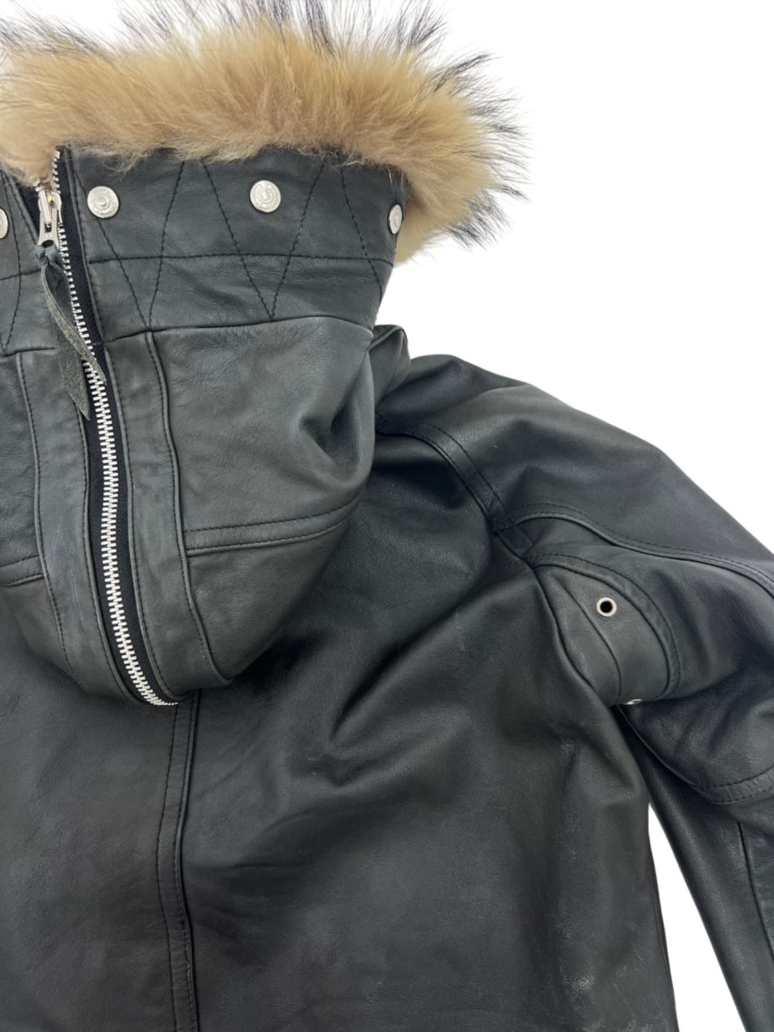 Schott NYC 라쿤퍼 레더 에어포스 자켓 상품이미지5