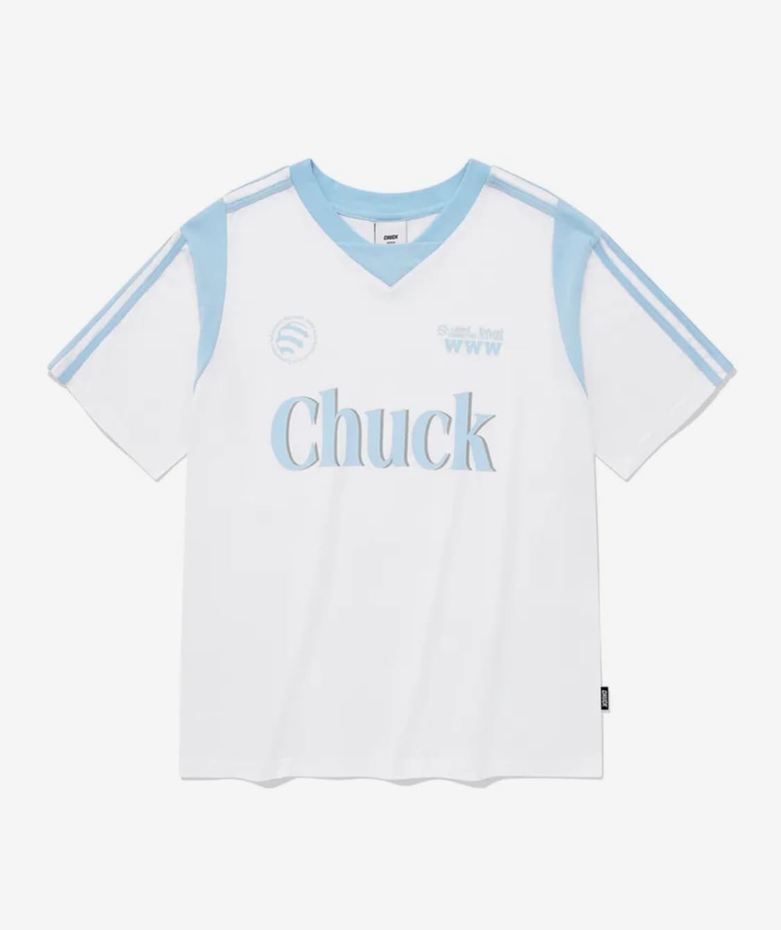 척 (chuck) 유니폼 브이넥 반팔 티셔츠 (화이트) 상품이미지1