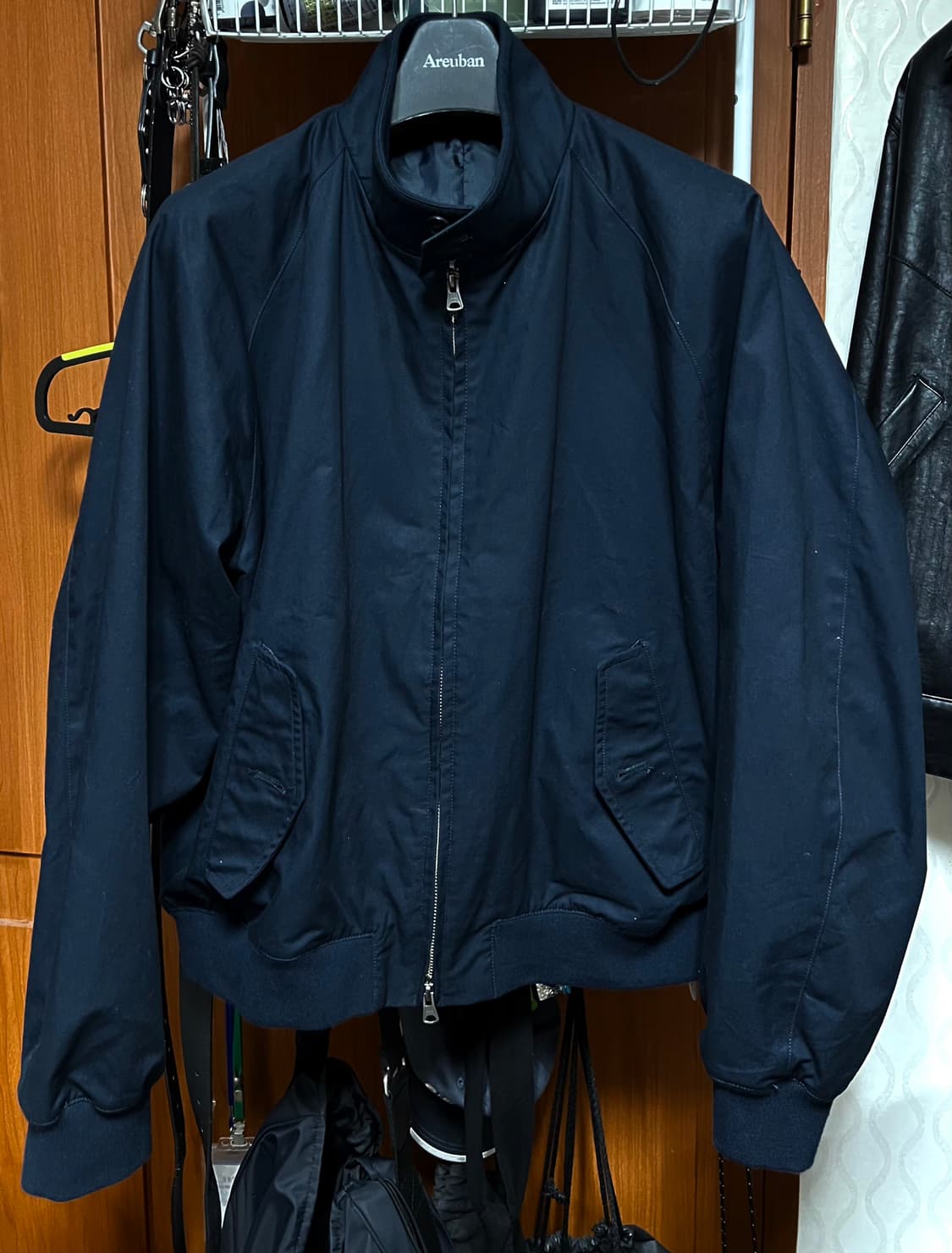 [L]무신사스탠다드 코튼 해링턴 재킷 네이비 상품이미지2