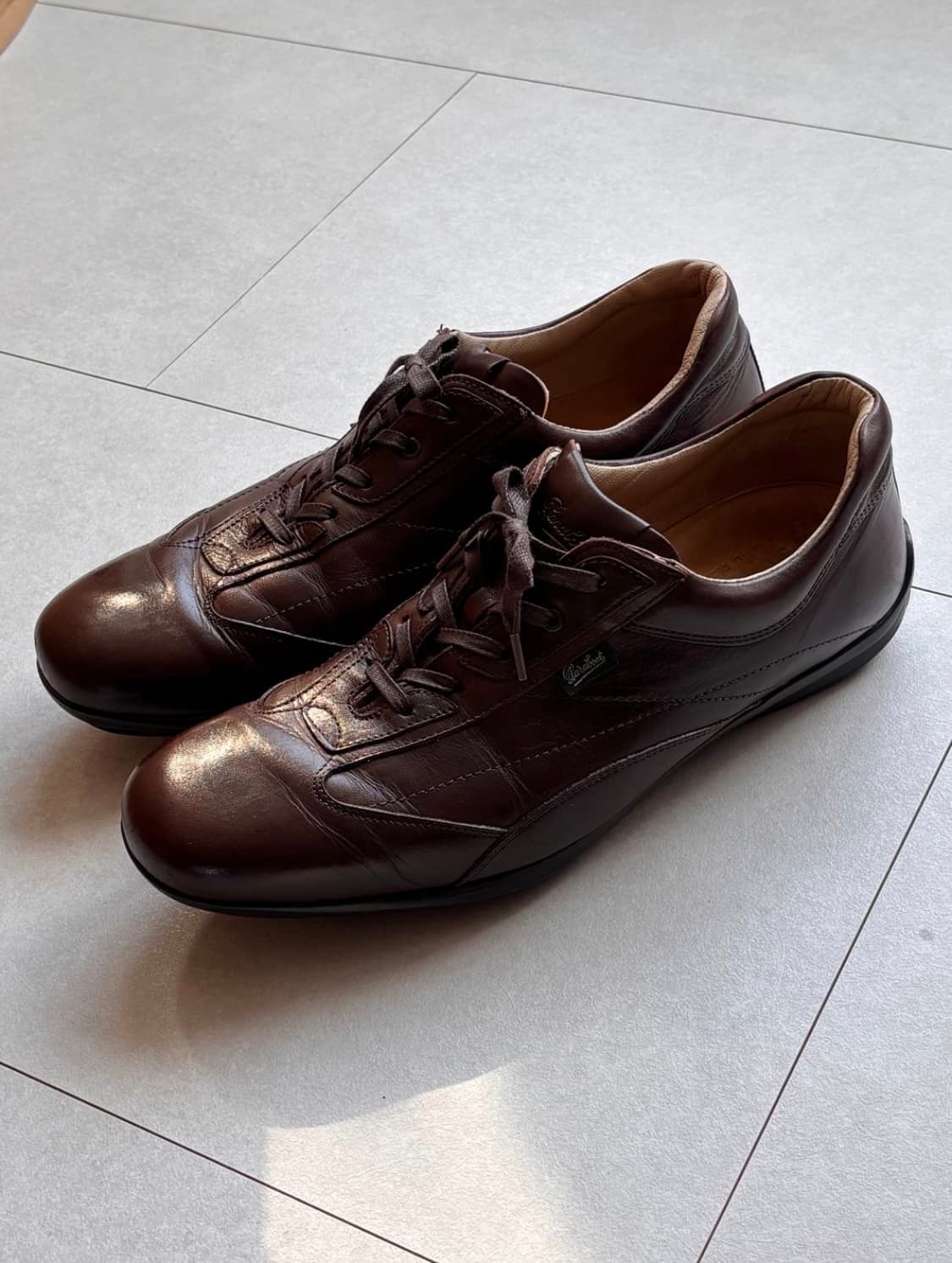 파라부트 UK9 브라운 레더 스니커-아메리카컵 무스 상품이미지2