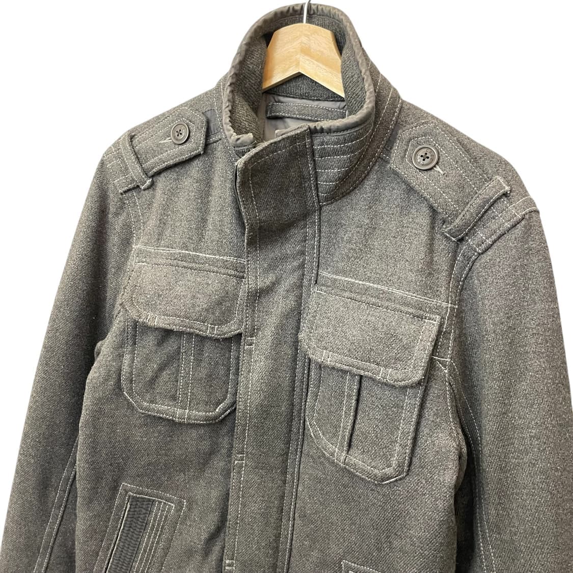 빈티지 그레이 헤비 울 자켓 S 상품이미지3