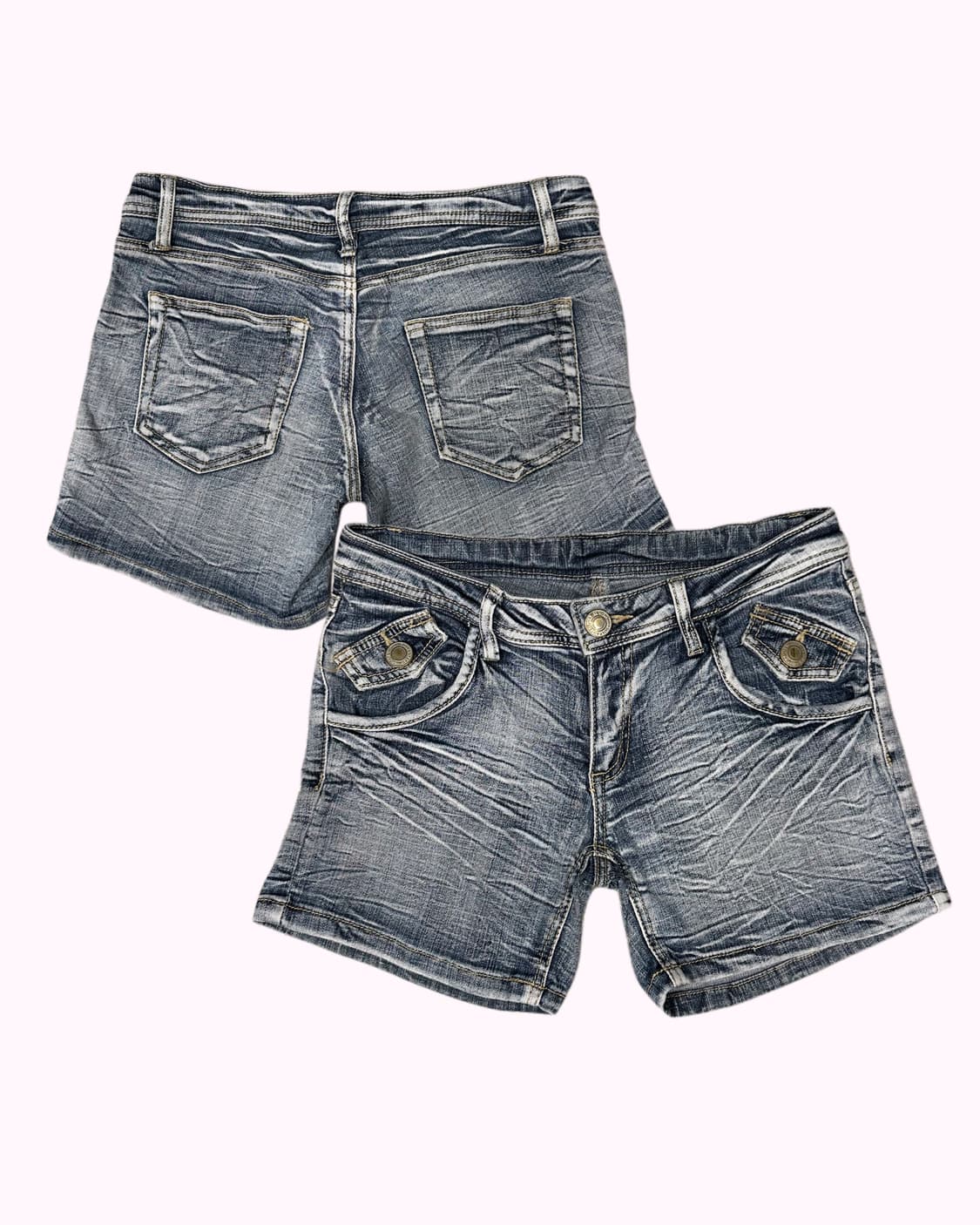 wrinkle white fade denim shorts 상품이미지1