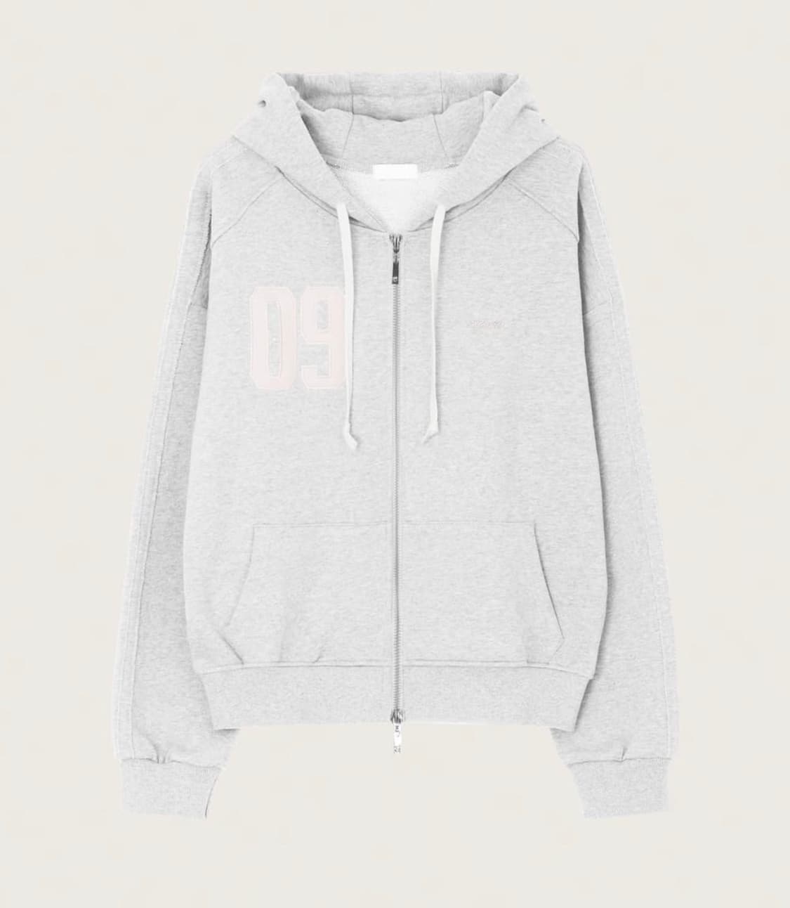 클리시어 09 넘버링 후드집업 라이트 멜란지 상품이미지1