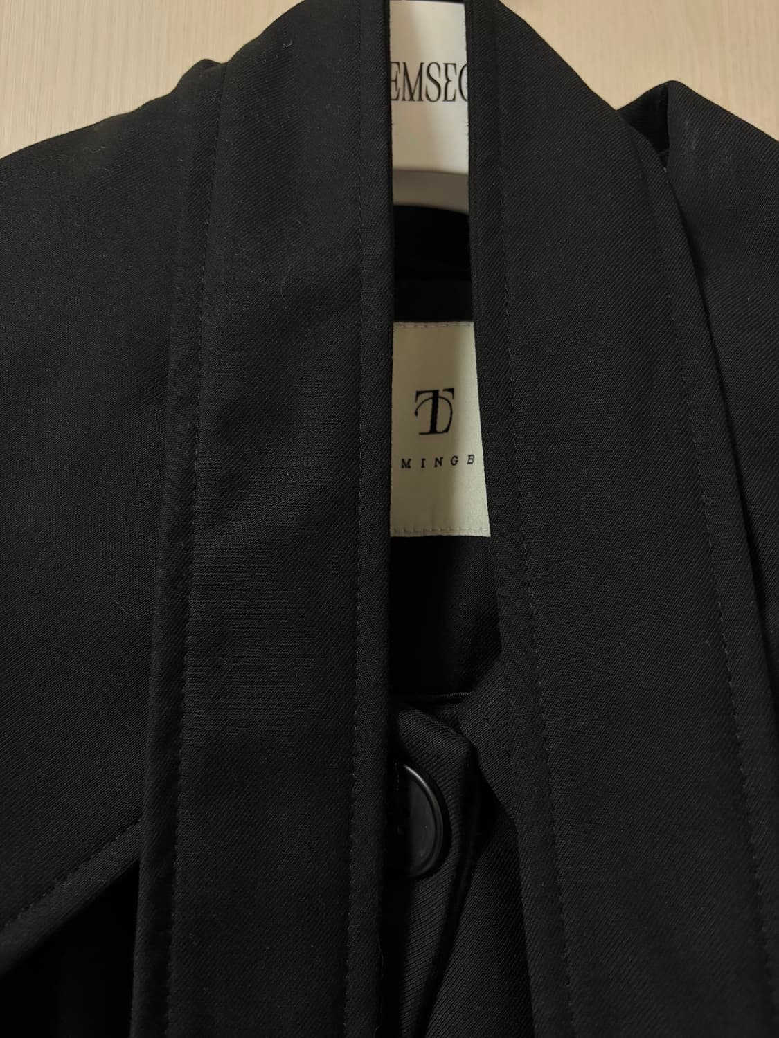 트리밍버드 싱글 트렌치 코트 블랙 상품이미지5