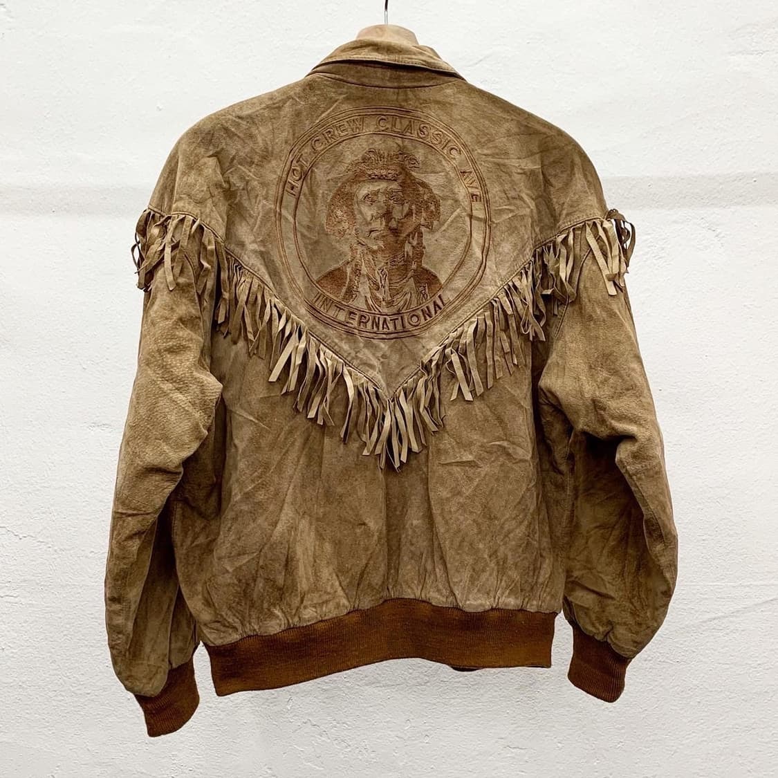 빈티지 베이지 피그레더 인디안 자켓 상품이미지1