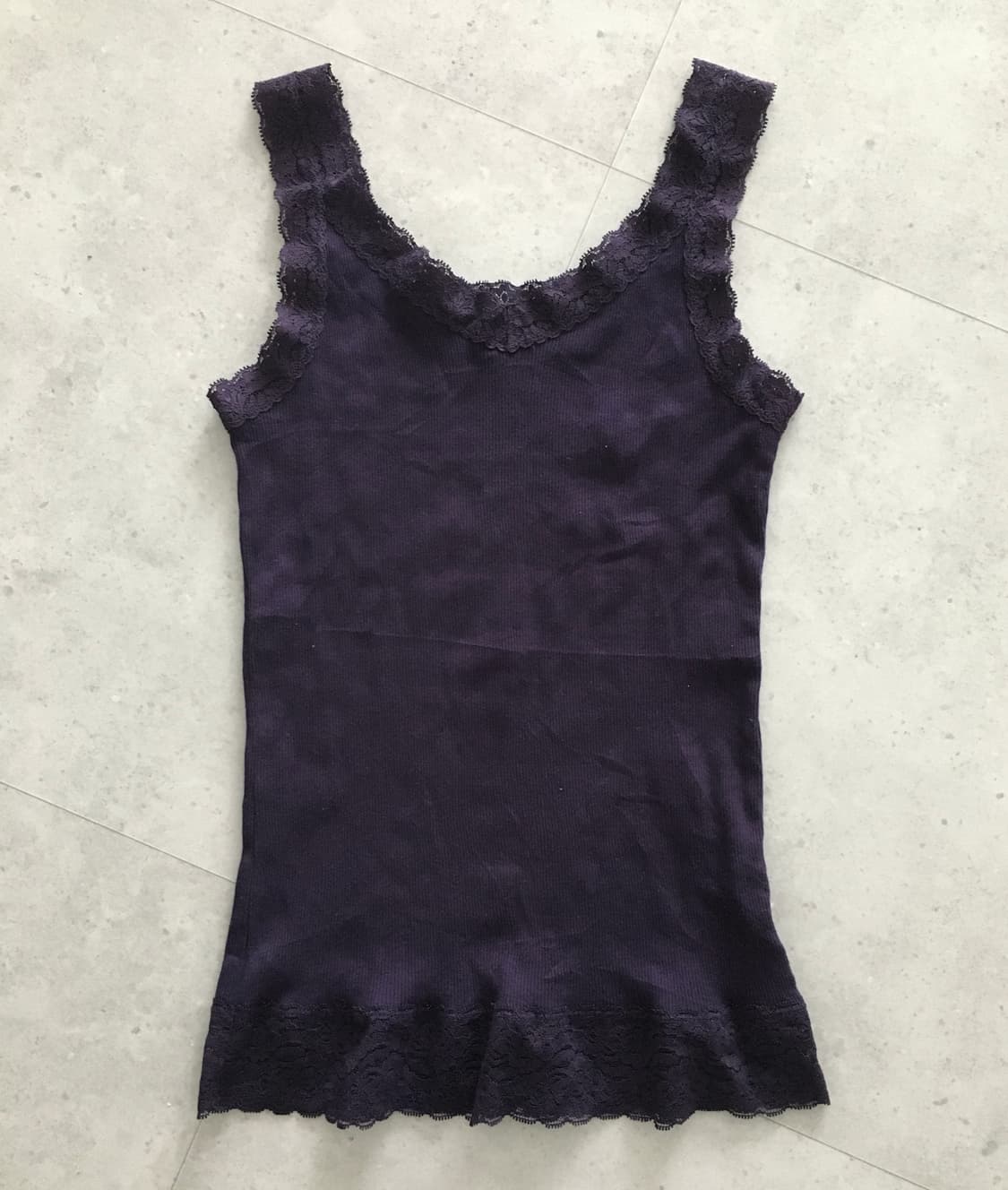Japanese vintage purple lace sleeveless 상품이미지2