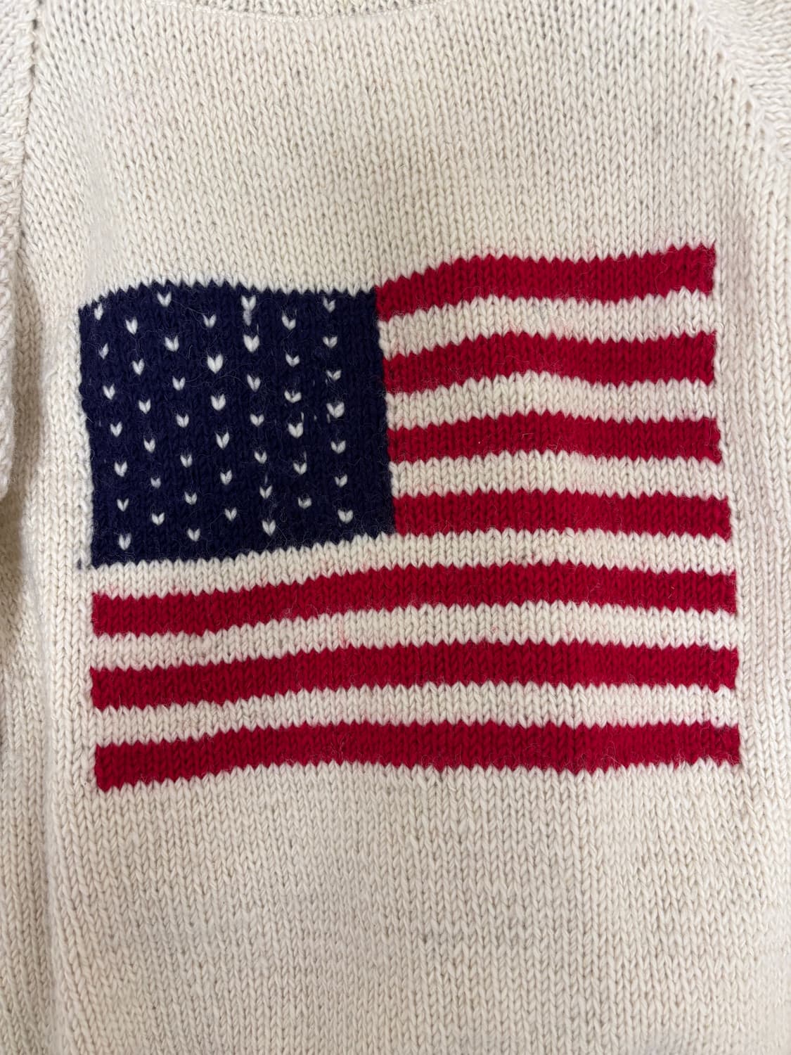 Macmahon 맥마혼 니팅 밀스 성조기 핸드니트스웨터 왈데스 투웨이자켓 상품이미지6