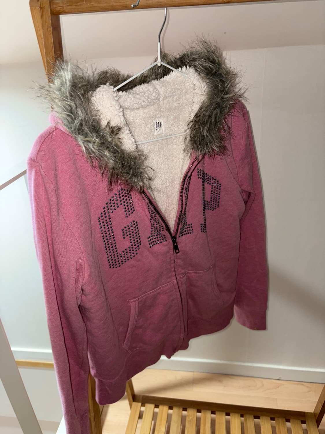 희귀매물) Gap 키즈 울프죠 핑크 후드집업 갸루 대장 빈티지 y2k 상품이미지2