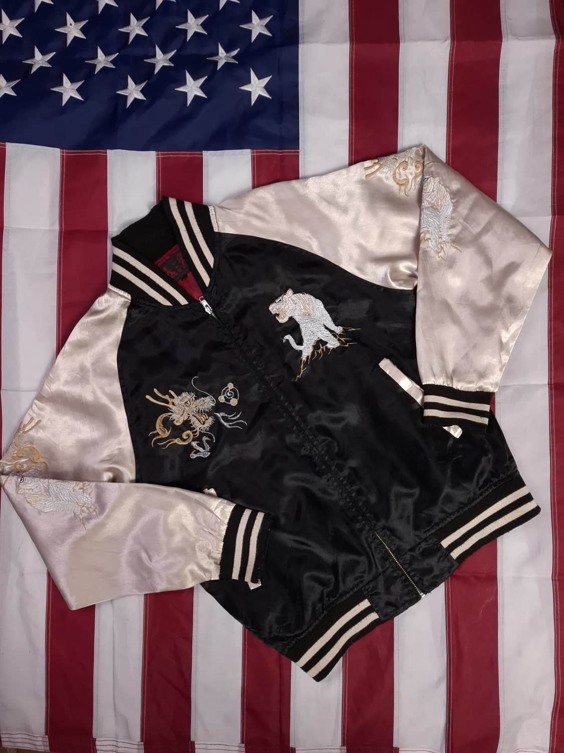 오리지날 일심여경 백호 드래곤 자수 스카잔 상품이미지6