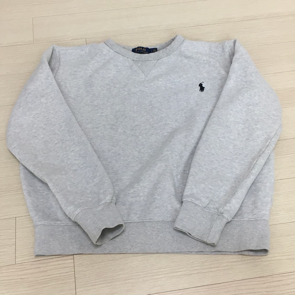 폴로 기모 맨투맨 애쉬그레이 상품이미지1