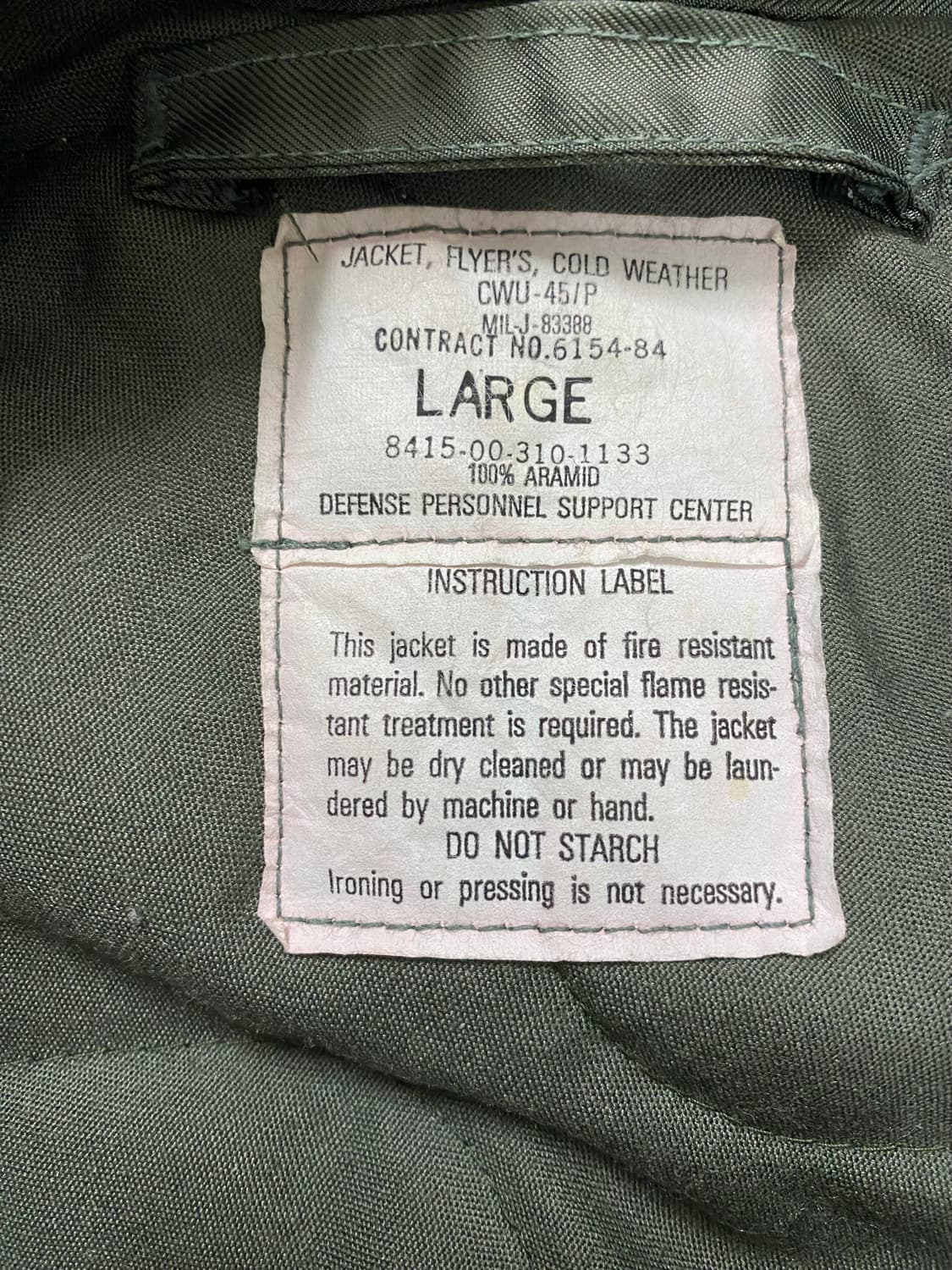 US army 미군 항공점퍼 CWU-45/P (size large) 상품이미지4