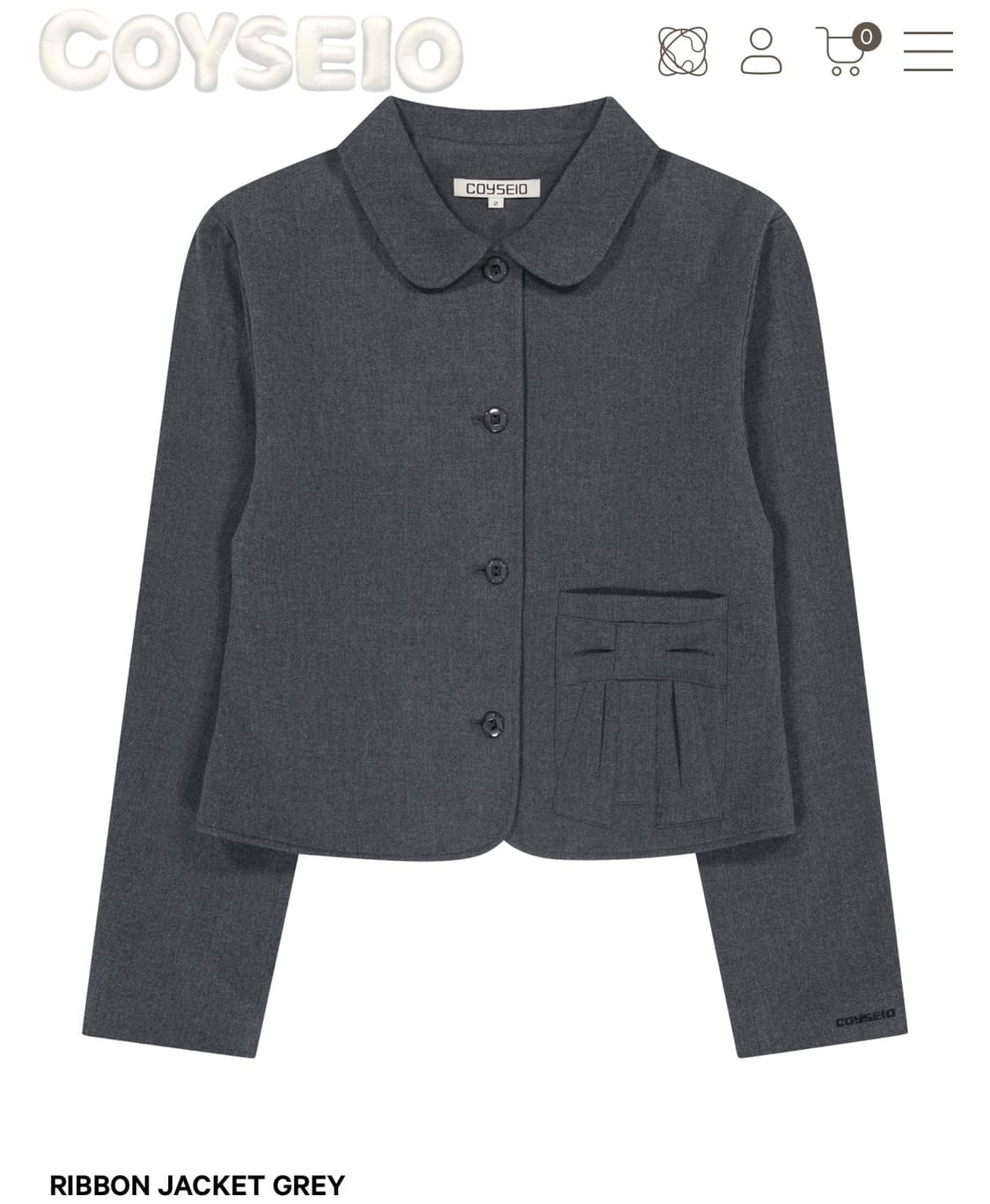 코이세이오 리본 자켓 그레이 1사이즈 상품이미지1