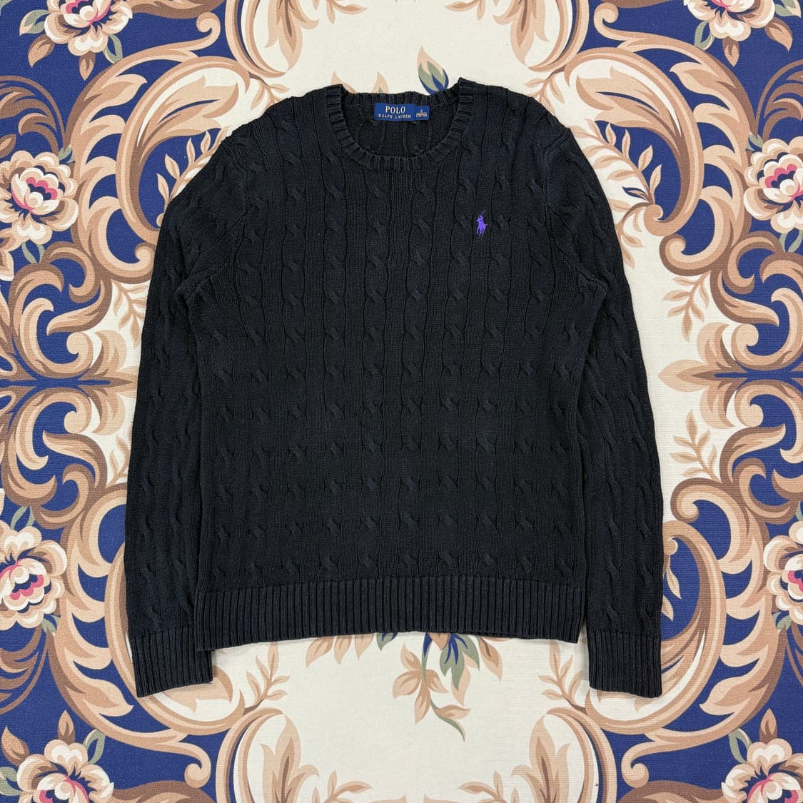 (S)폴로 랄프로렌 케이블 꽈배기니트(블랙) 상품이미지1
