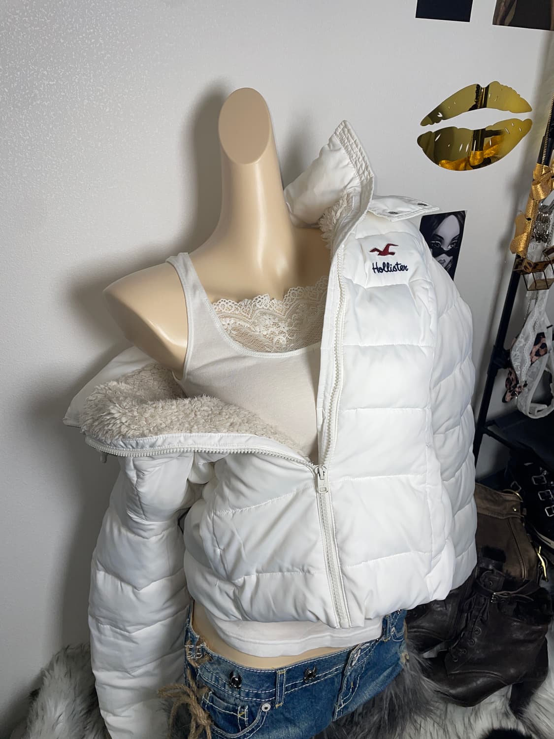 홀리스터 화이트 울프죠 패딩 상품이미지3