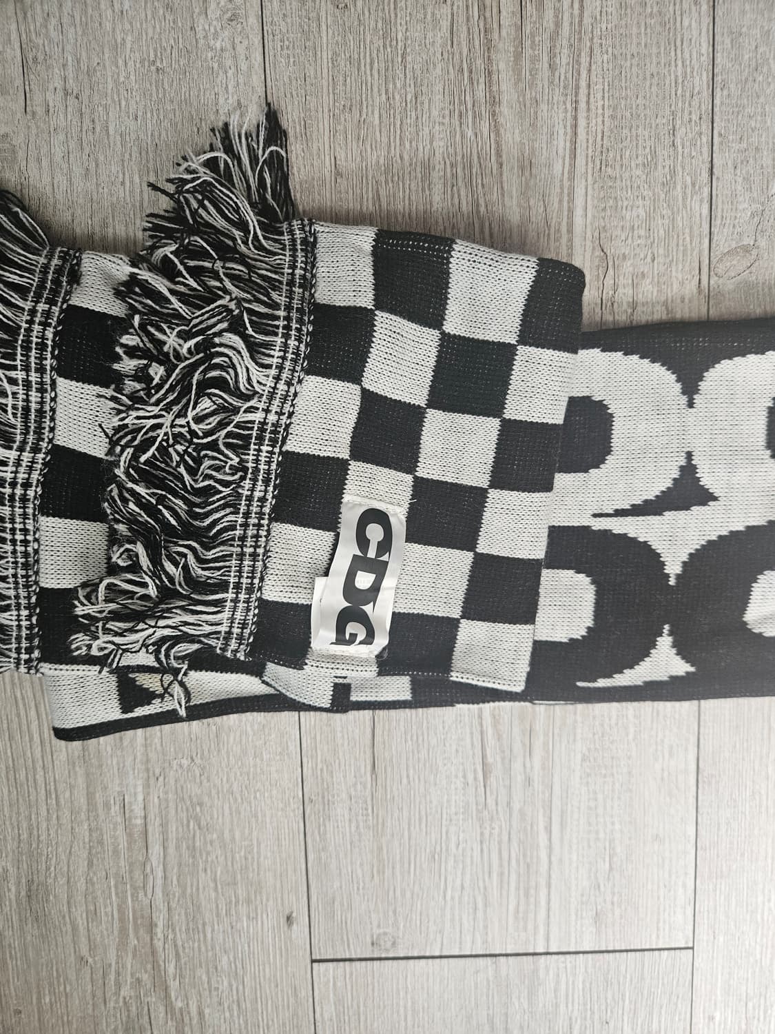 CDG 체커 머플러 블랙 상품이미지2