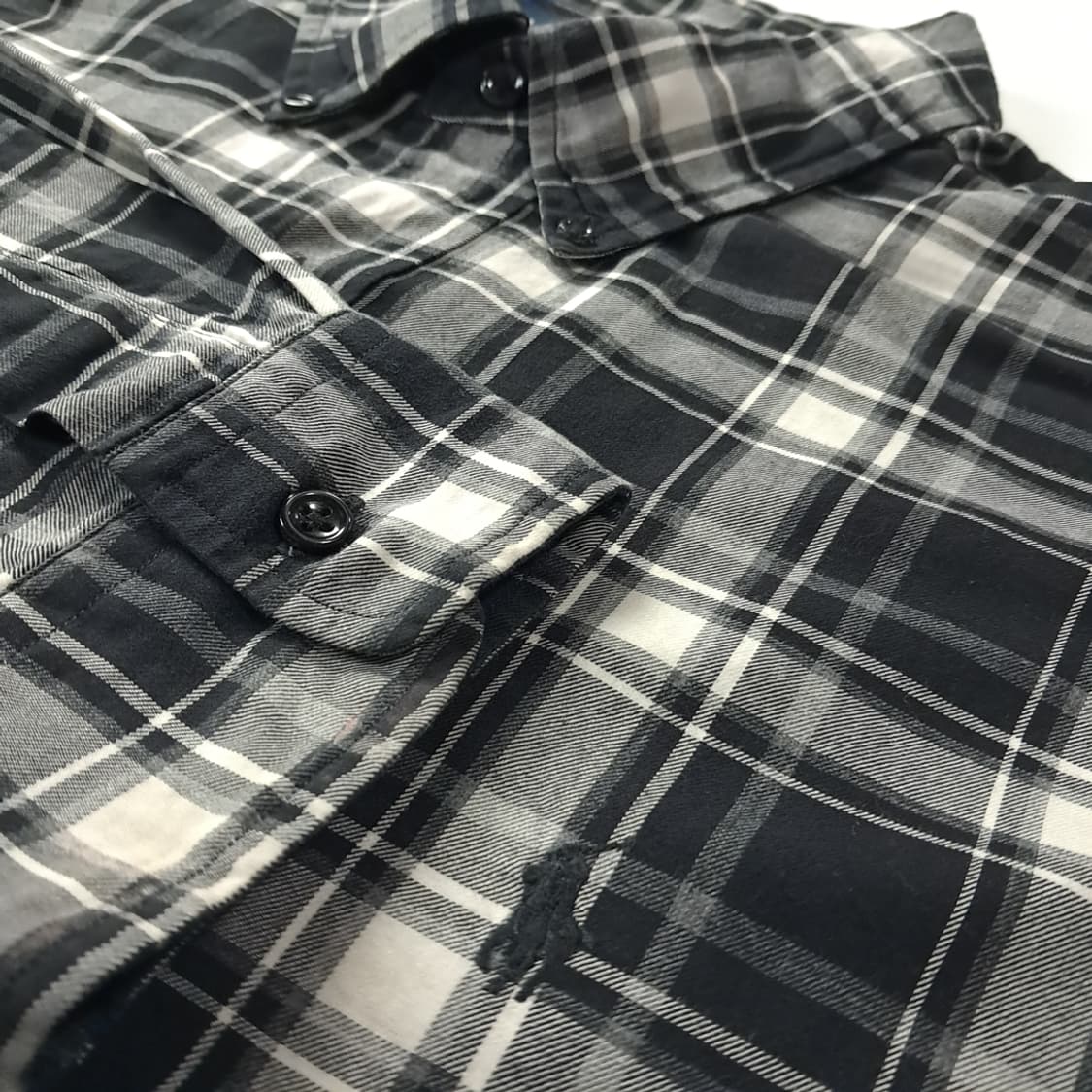 CK579 2XL 폴로 90s 홍콩판 모노 타탄체크 셔츠 남방 상품이미지4
