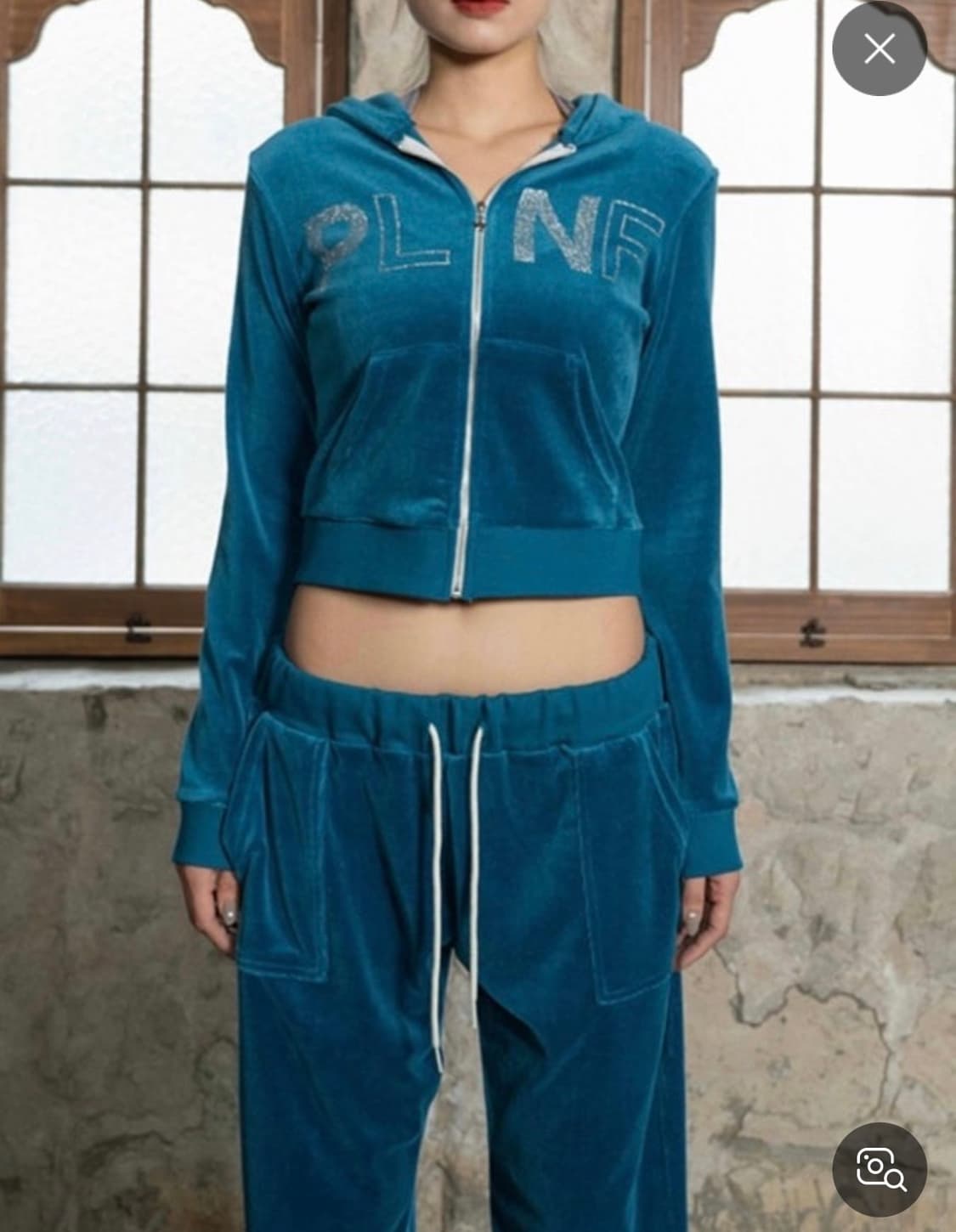 플노팔 플리즈노팔로우 23FW 벨벳 벨루아 셋업 블루 M 상품이미지1