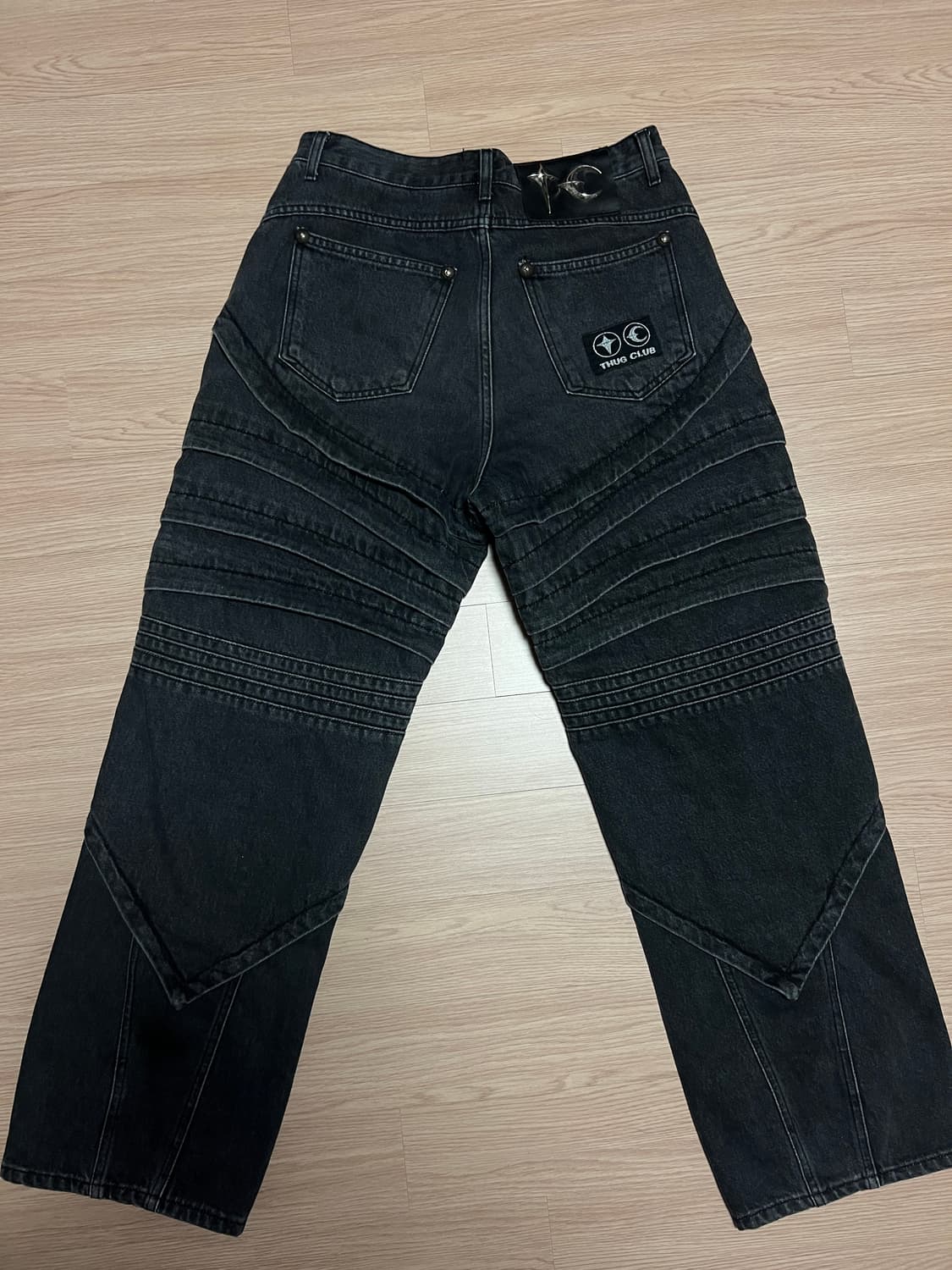 떠그클럽 풀스터드 데님팬츠 블랙 2사 상품이미지2