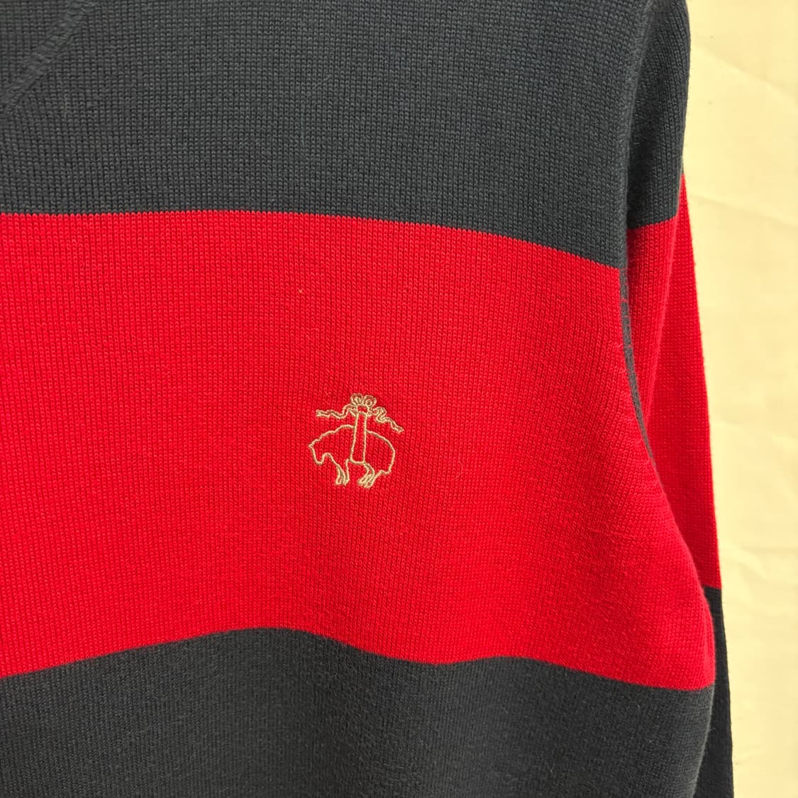 브룩스브라더스 라운드 보더 럭비니트 / 레드-네이비, M 상품이미지5