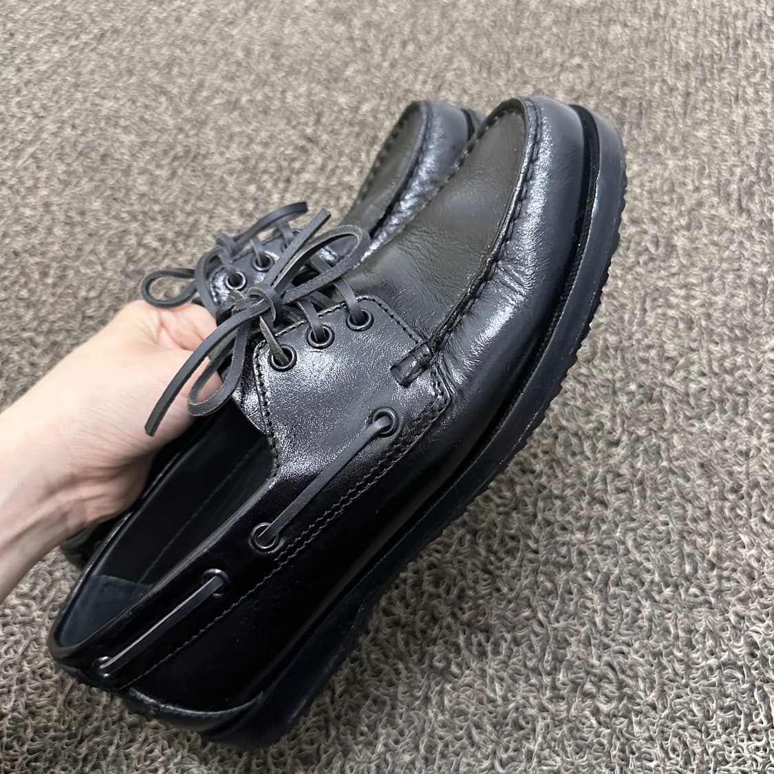 입생로랑 가죽 보트 슈즈 레더 로퍼 블랙 260 상품이미지7
