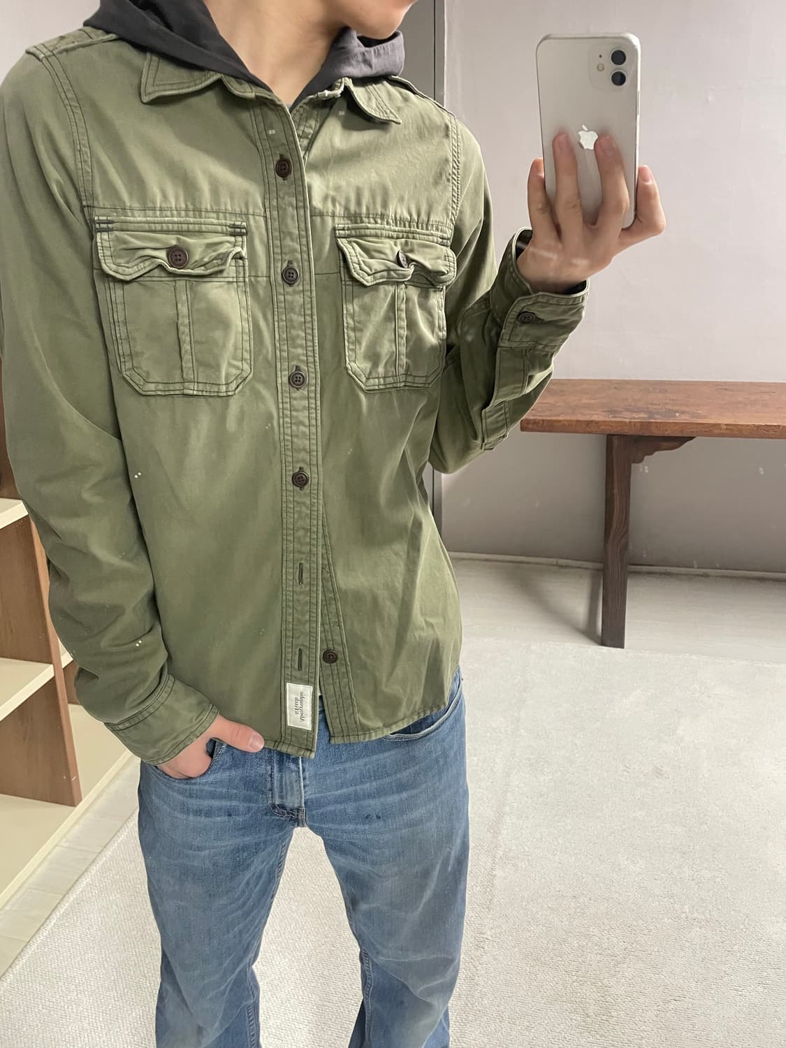M) 아베크롬비 필드 셔츠 올리브 상품이미지1
