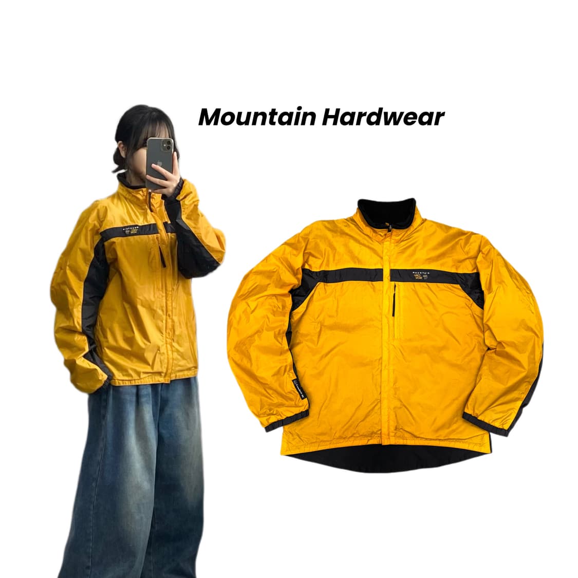 마운틴하드웨어 나일론 바람막이 자켓 옐로우 상품이미지1