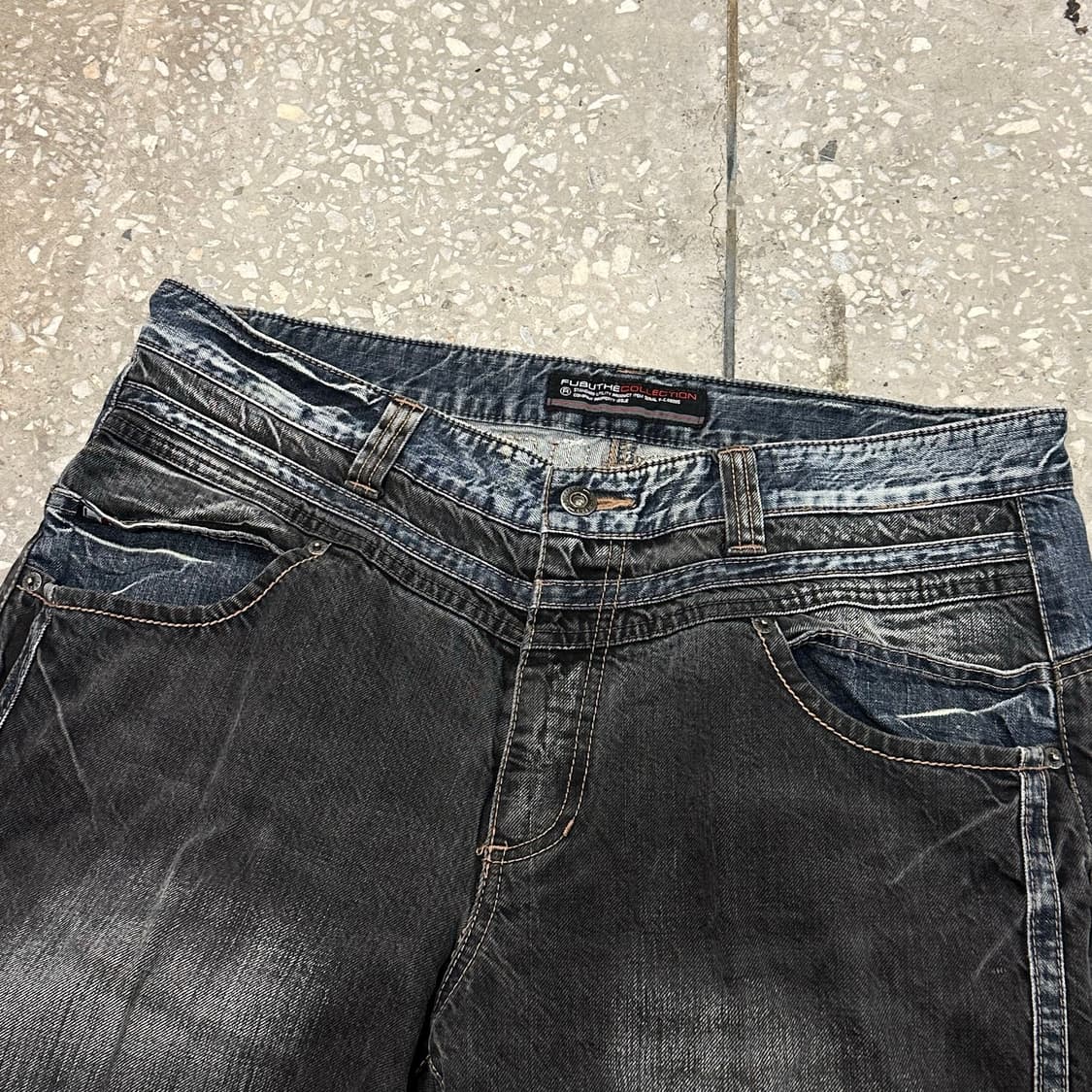 00s 푸부 투톤 데님팬츠 상품이미지6