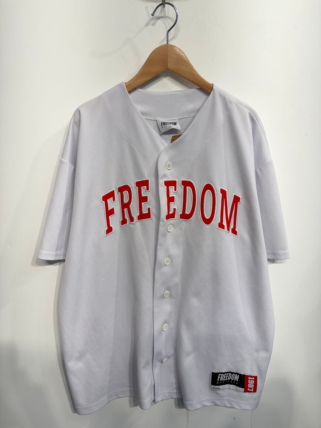 XL 프리덤 메쉬 베이스볼 반팔 져지 화이트 상품이미지2