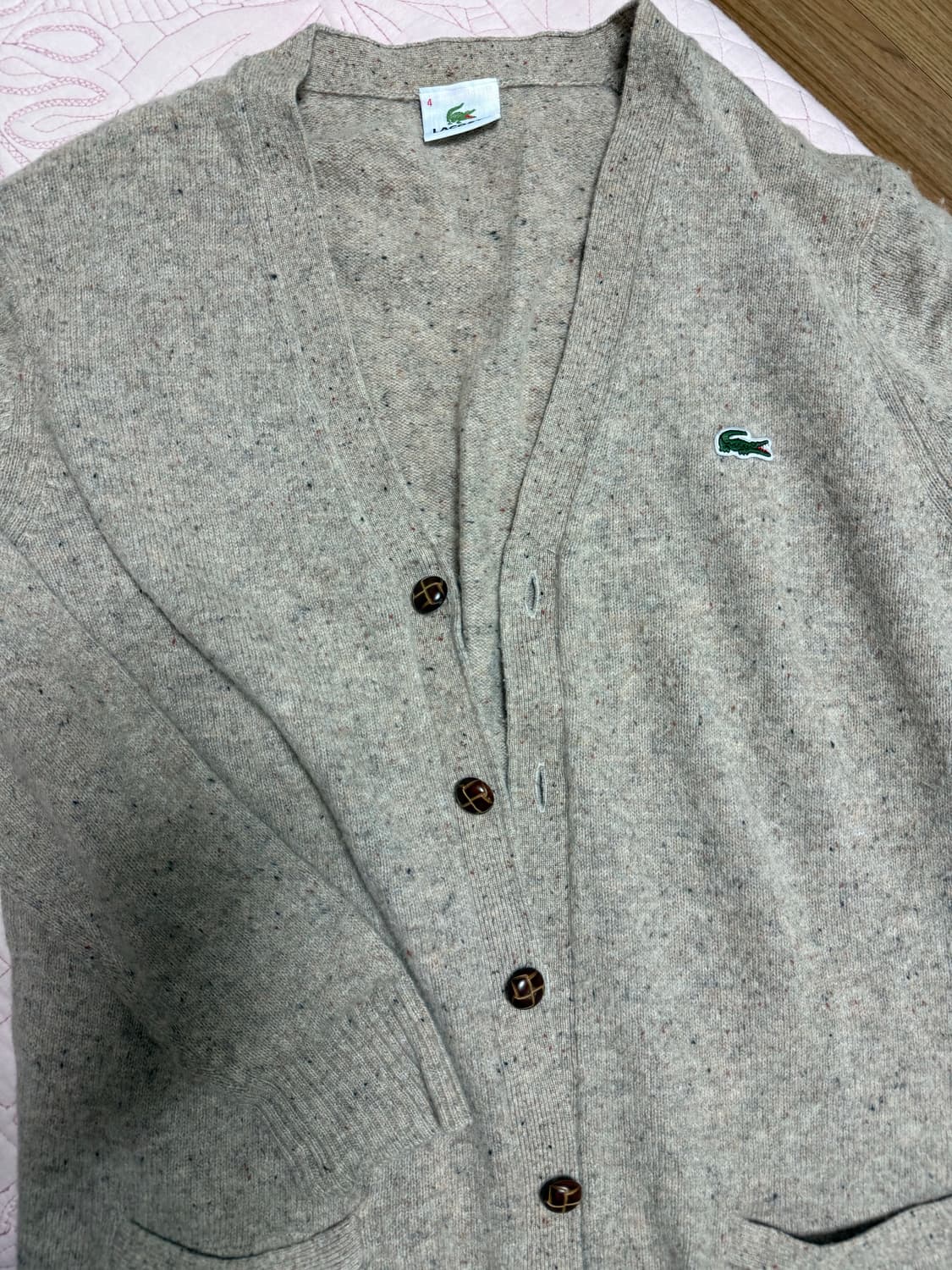 라코스테 베이지 가디건 울 100 상품이미지1