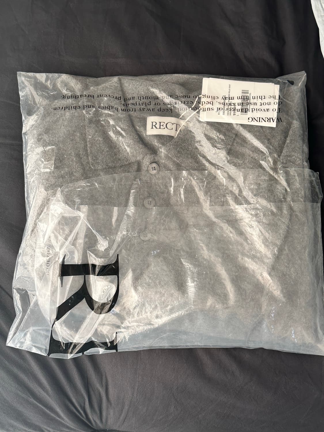 렉토 24FW 오필리아 쉬머 폴로 니트 멜란지 그레이 L 상품이미지4