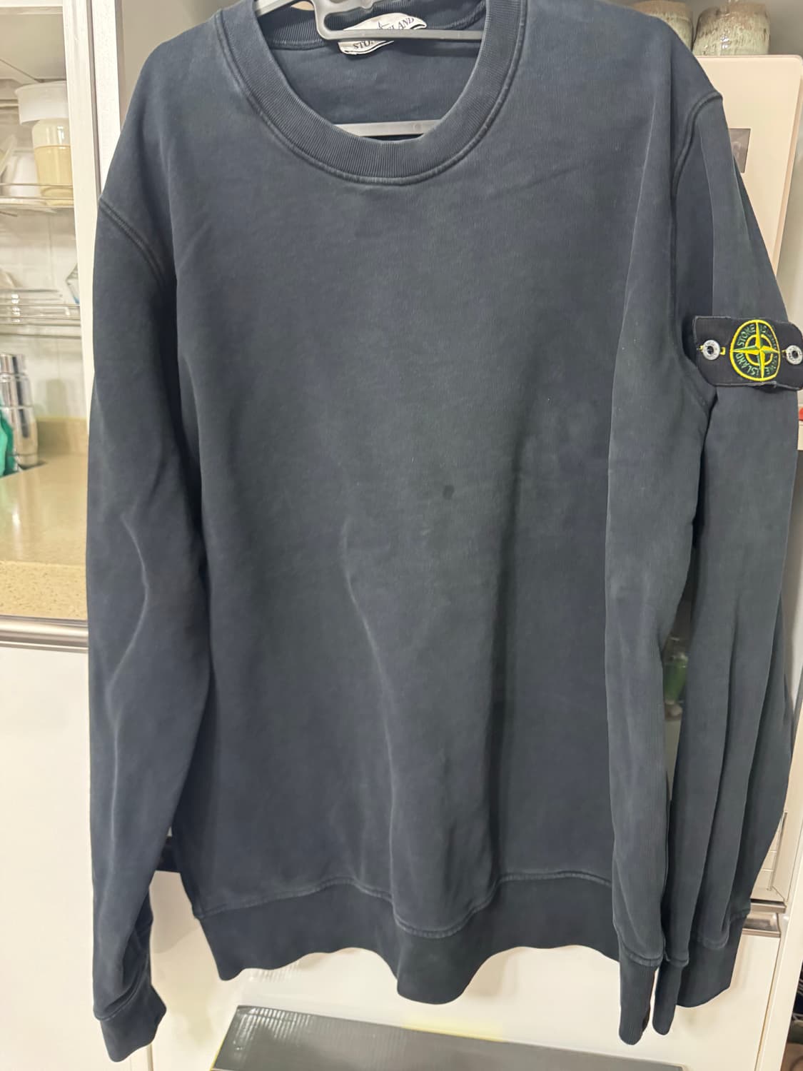 스톤아일랜드 가먼트다잉 맨투맨 블랙 XXL RFID 정품 상품이미지1