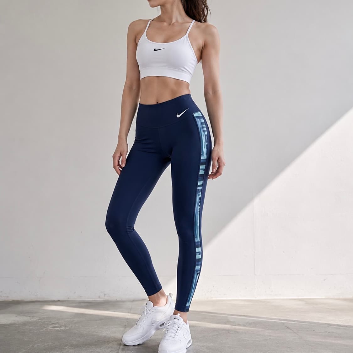 [M] Nike 나이키 우먼즈 드라이핏 레깅스 네이비 상품이미지3