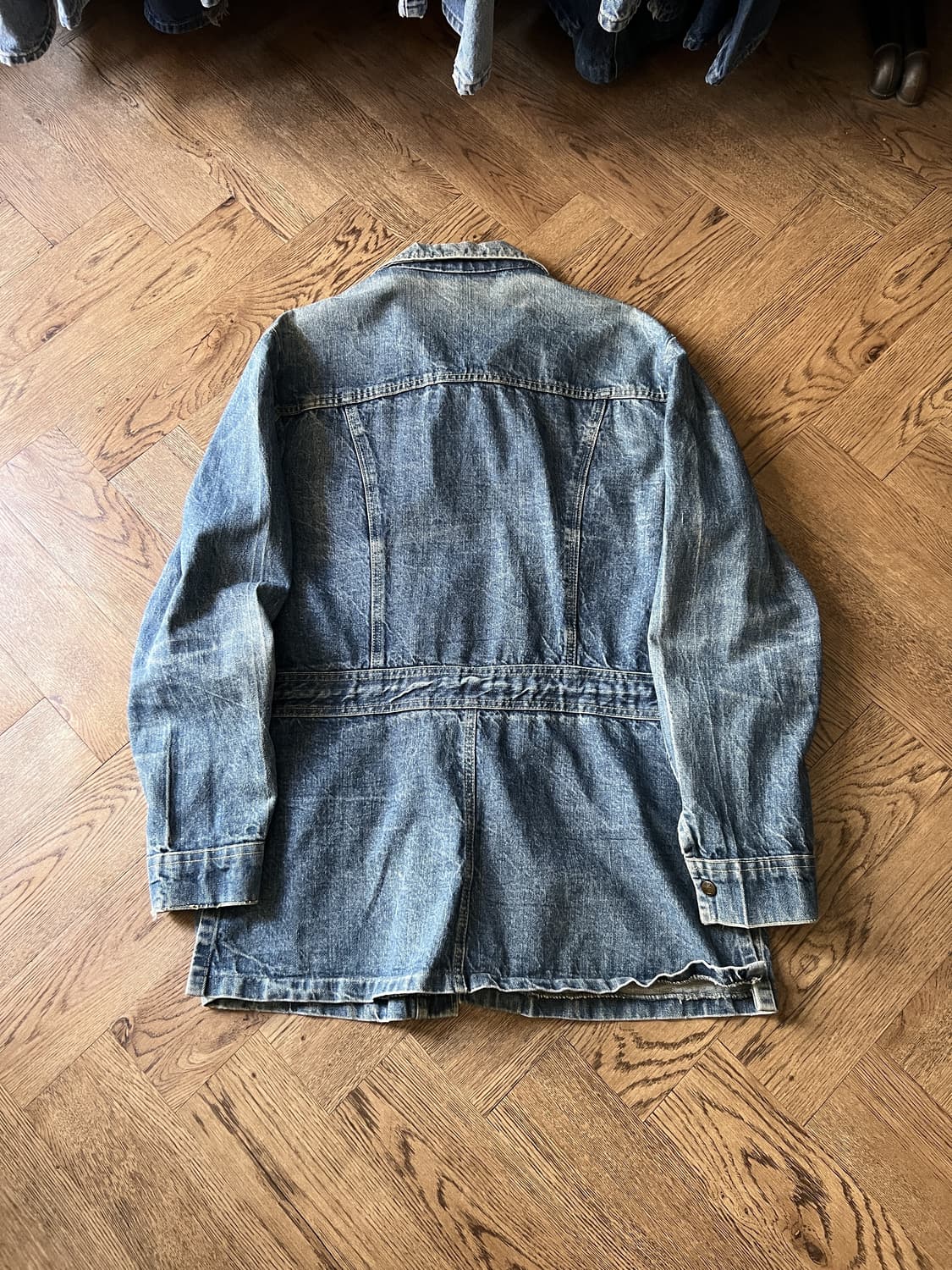 [XL]80's Lee Made in USA 빈티지 워싱 데님 코트 자켓 상품이미지9